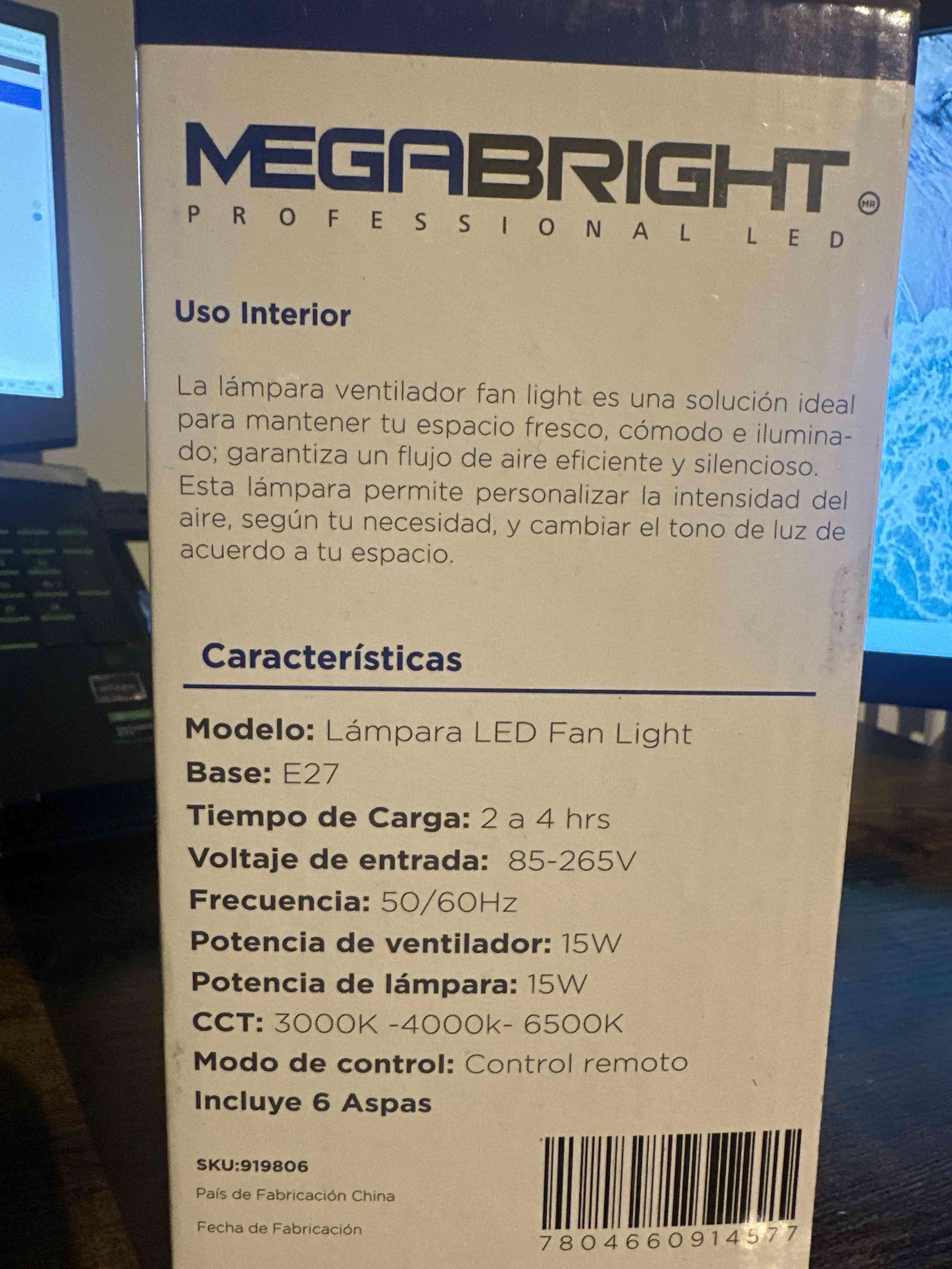 Lámpara LED Ventilador MegaBright - miniatura 2