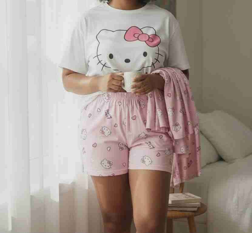 Pijama rosa Hello Kitty y mickey - 1