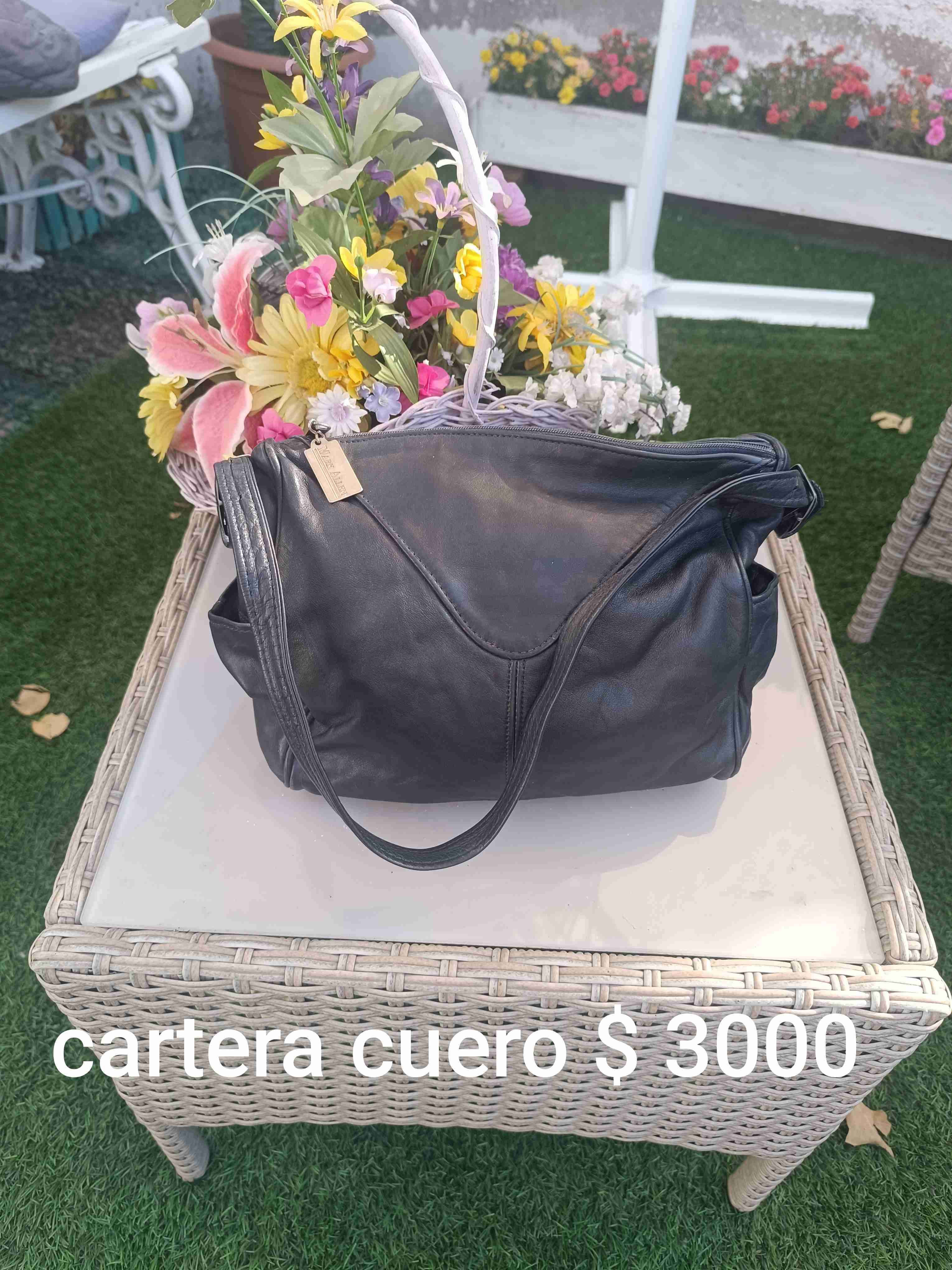 Cartera de cuero negra