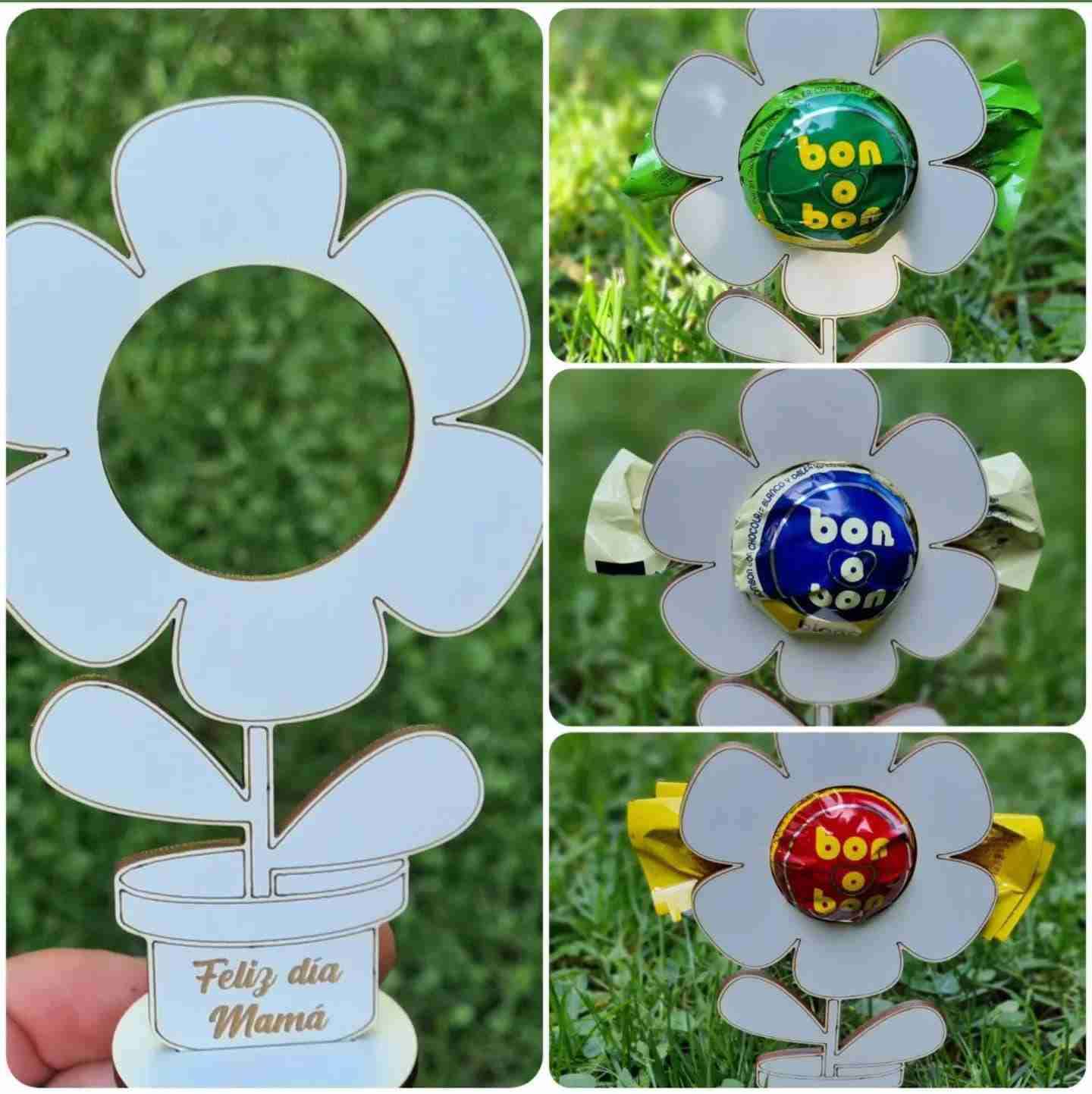 Flor decorativa con bombones