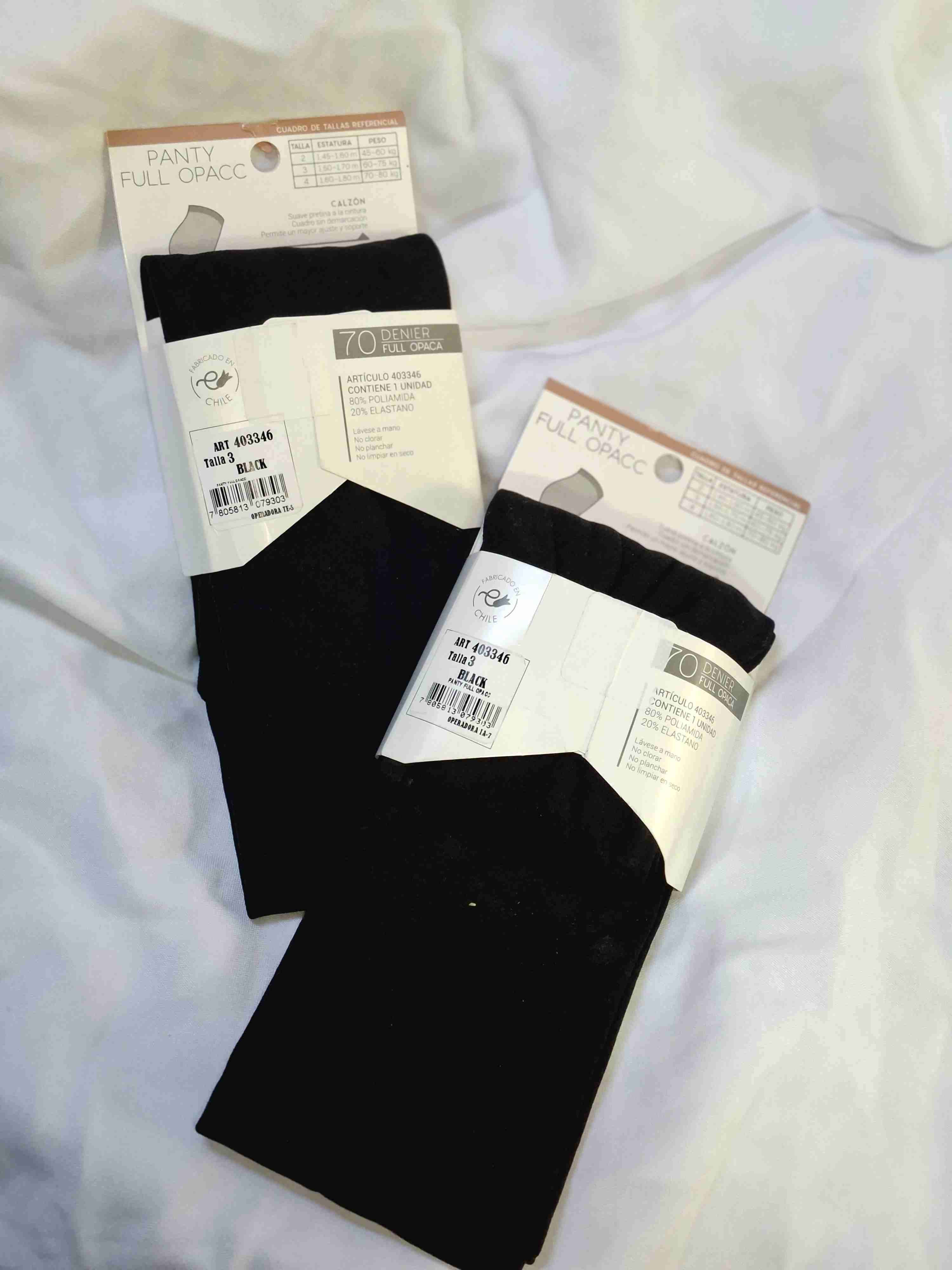 Panty opaco negro talla 3 - 2