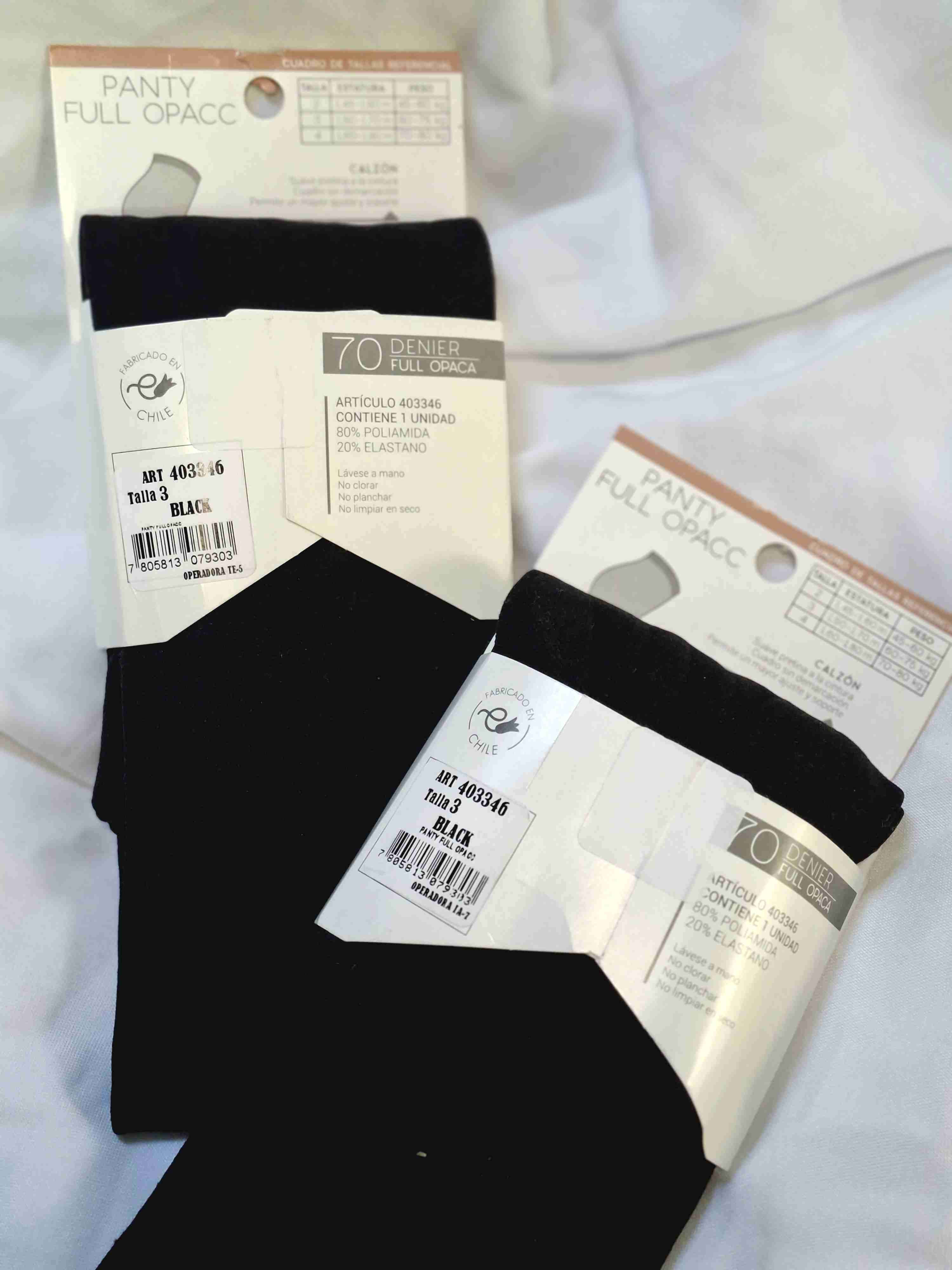 Panty opaco negro talla 3 - 3