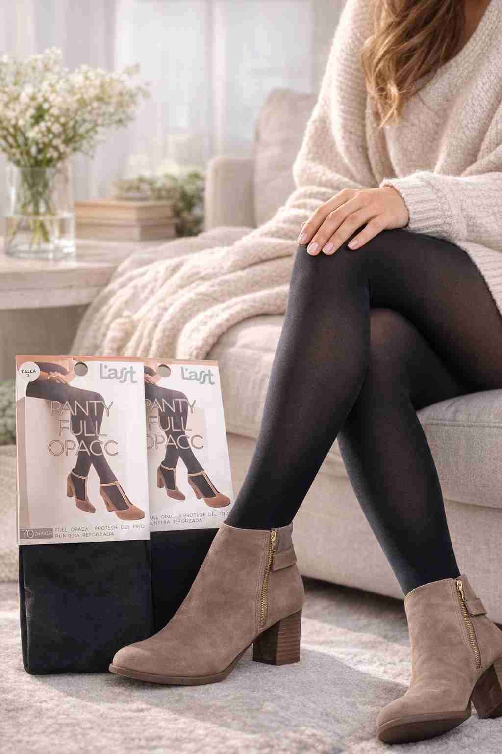 Panty opaco negro talla 3 - 4