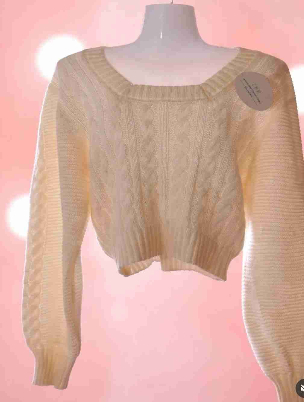 Suéter blanco trenzado