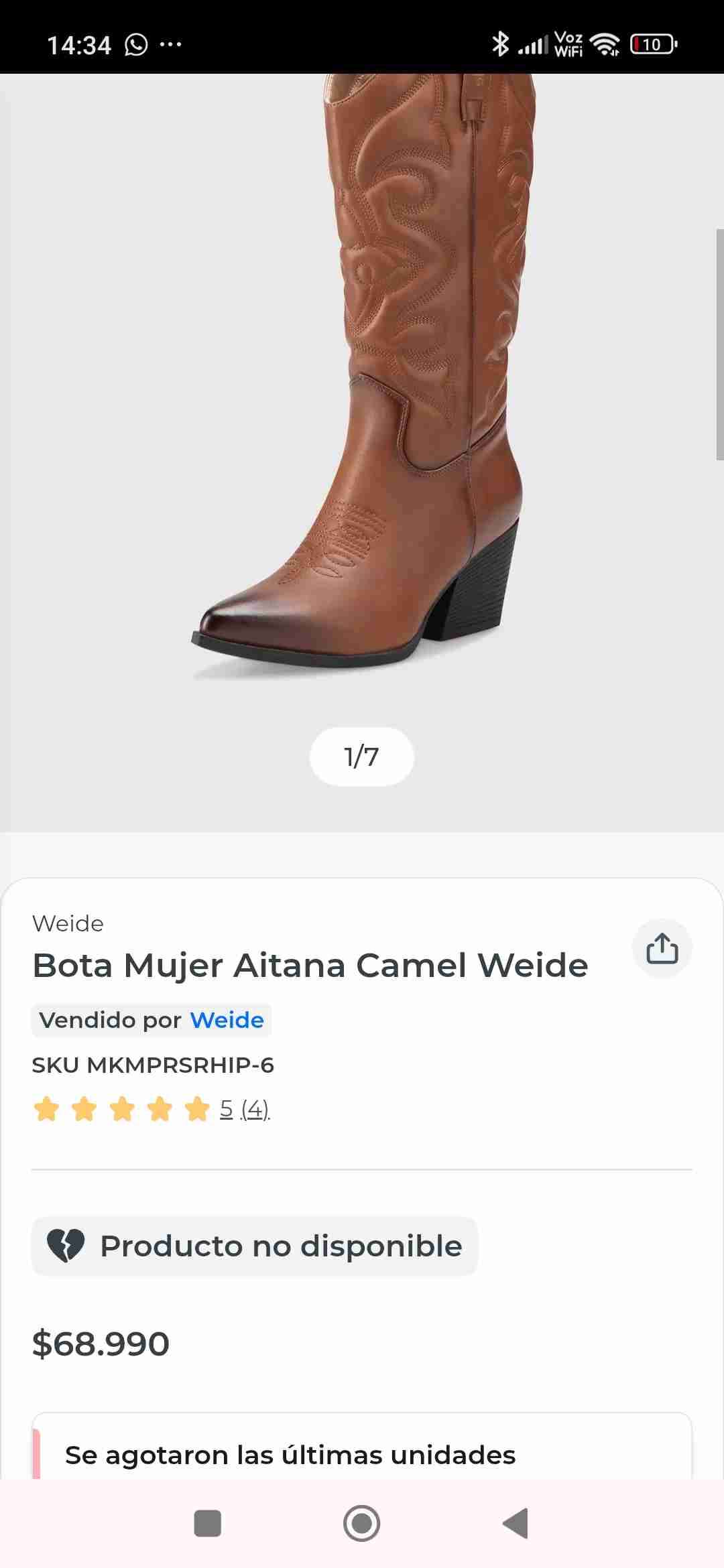 Botas vaqueras marrones de mujer WEIDE - 4