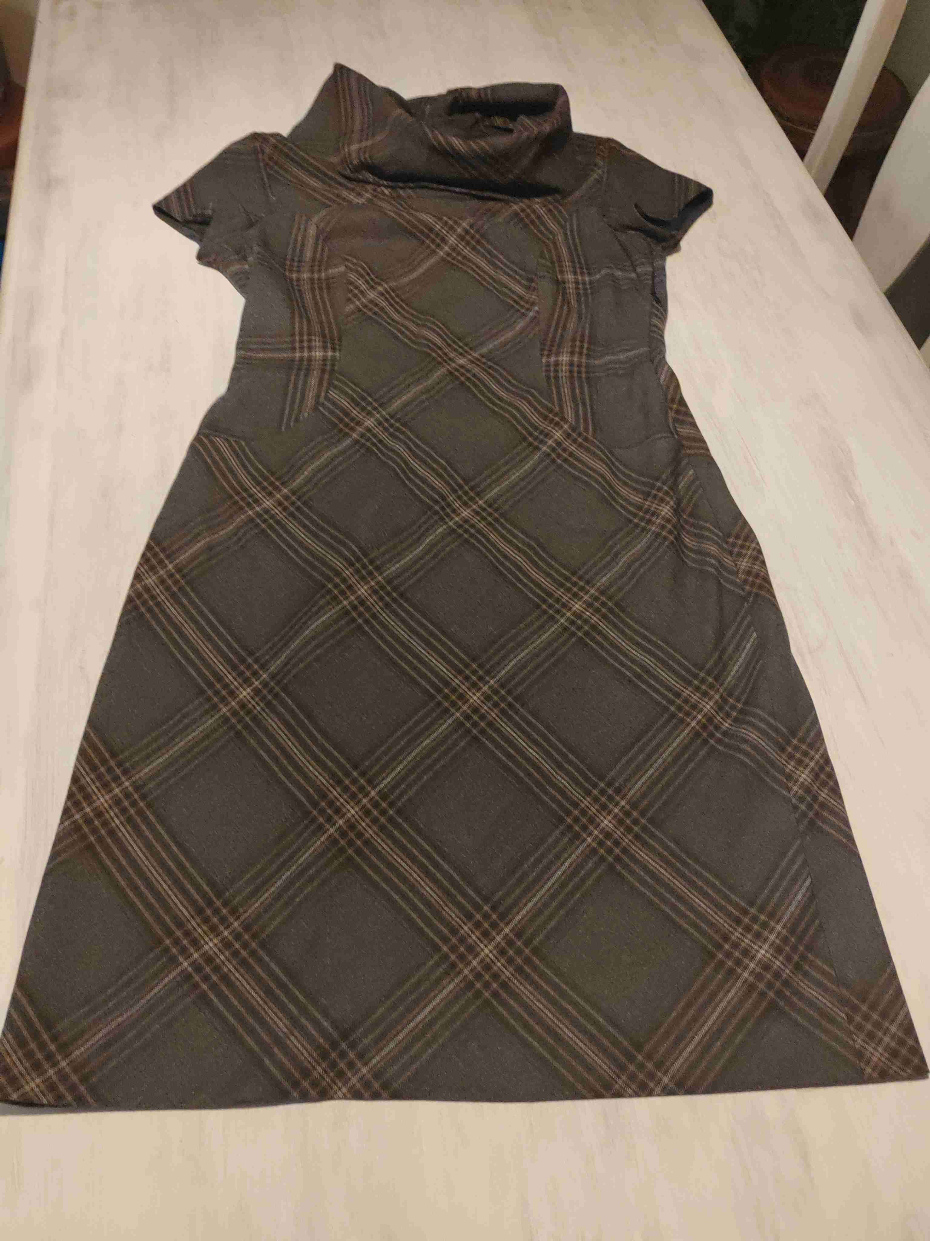 Vestido a cuadros marrón - 1