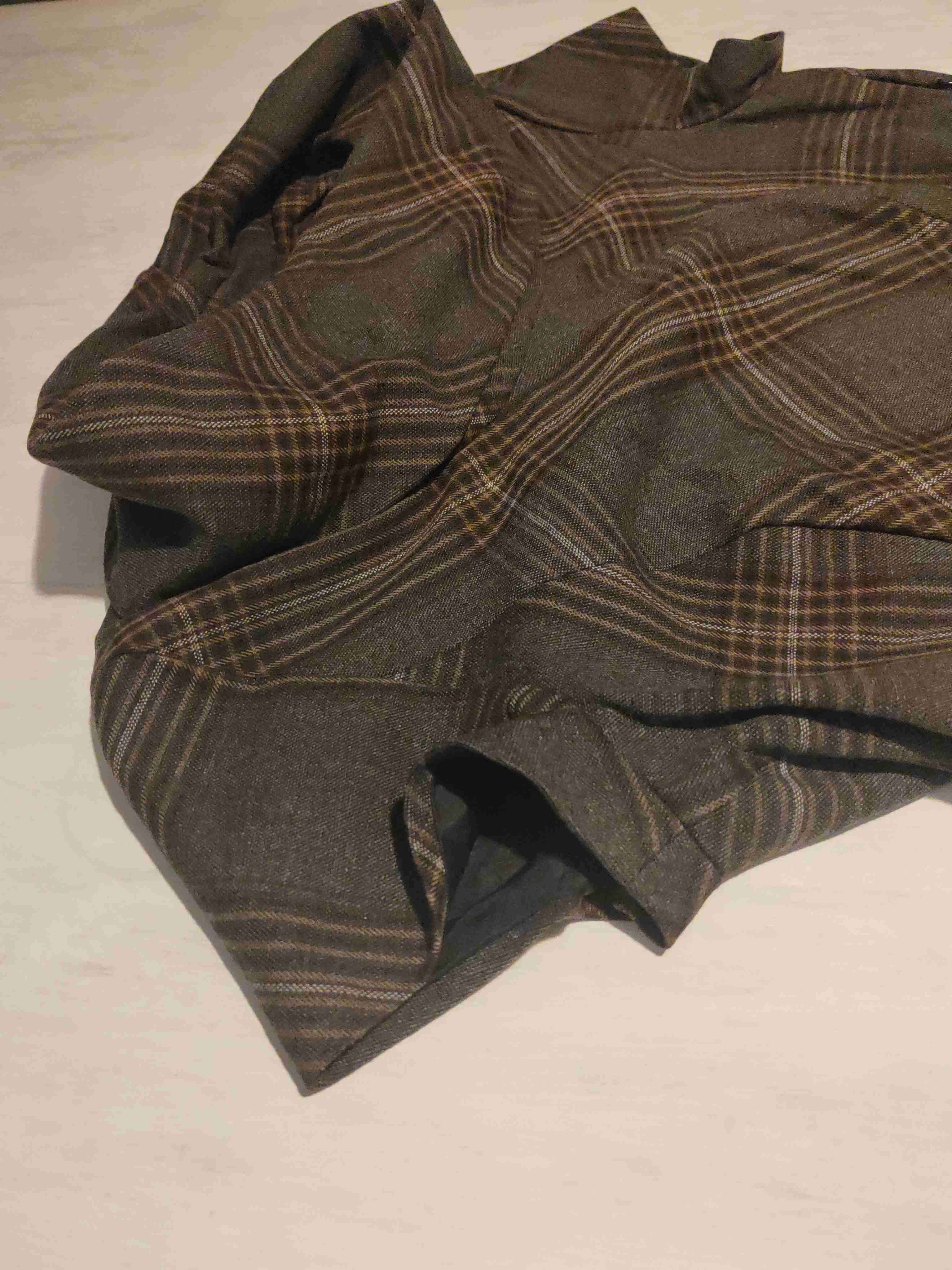 Vestido a cuadros marrón - 3