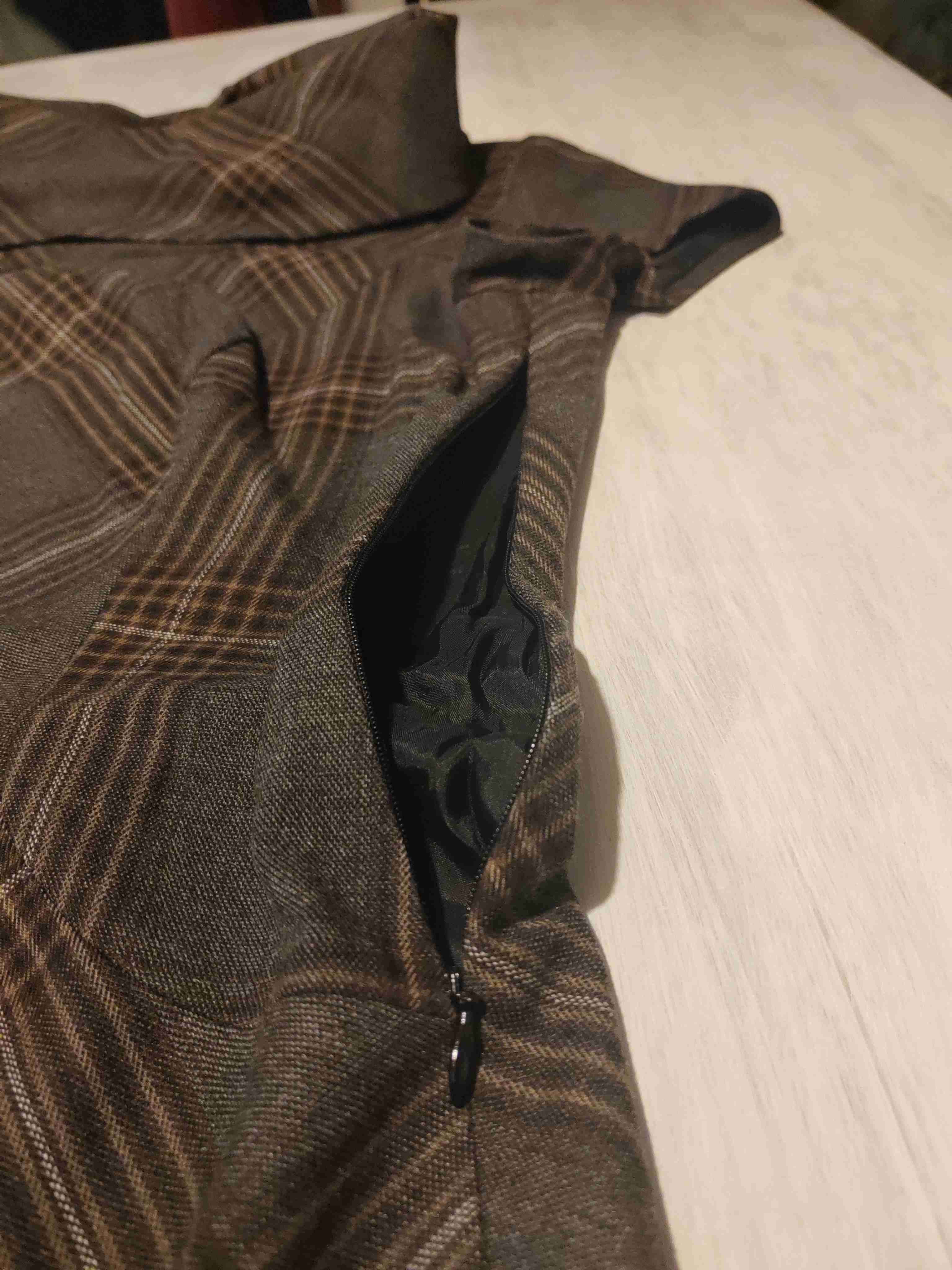 Vestido a cuadros marrón - 4