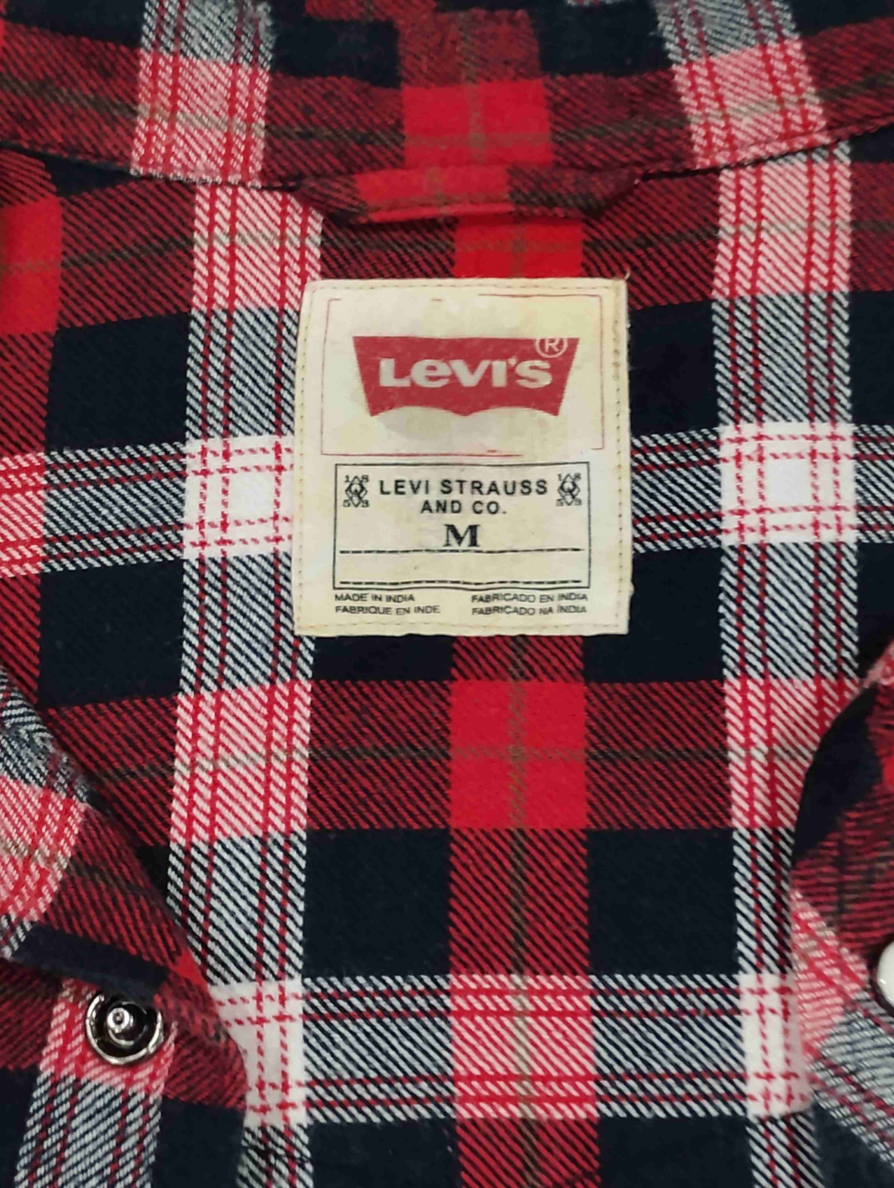 Camisa a cuadros roja y negra Levis original - 2