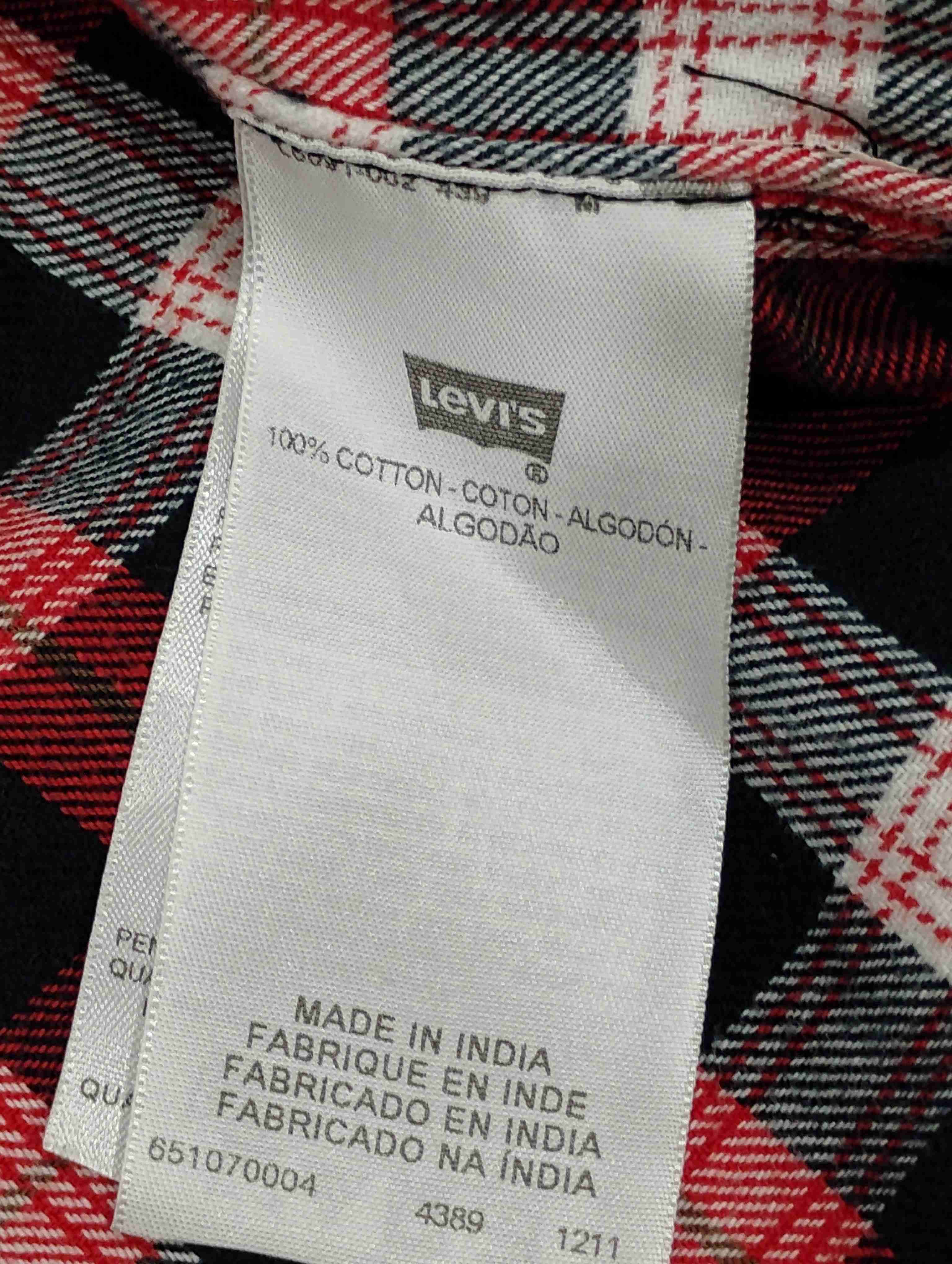 Camisa a cuadros roja y negra Levis original - 3