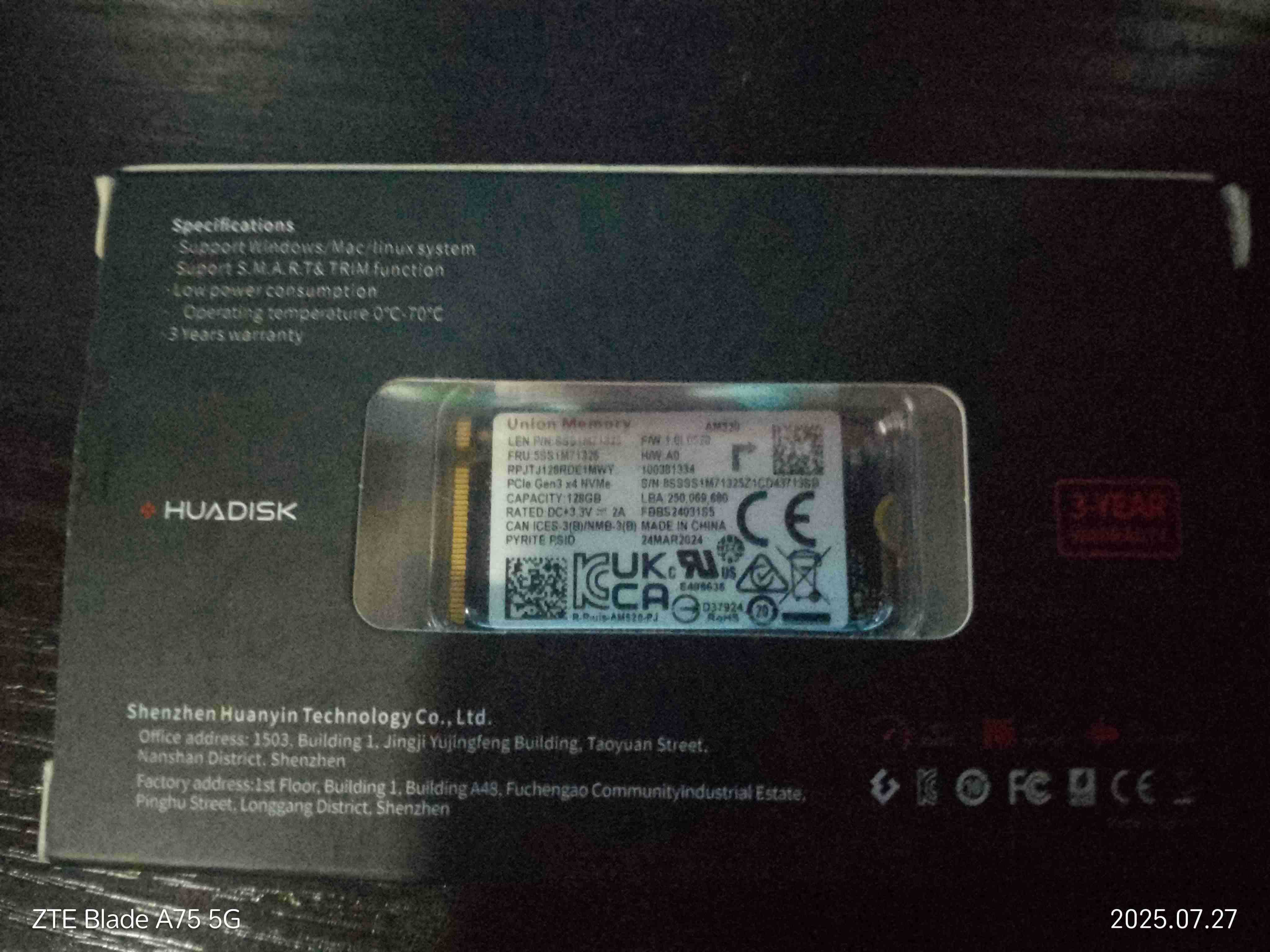 Unidad SSD M.2 128GB Huadisk - 1