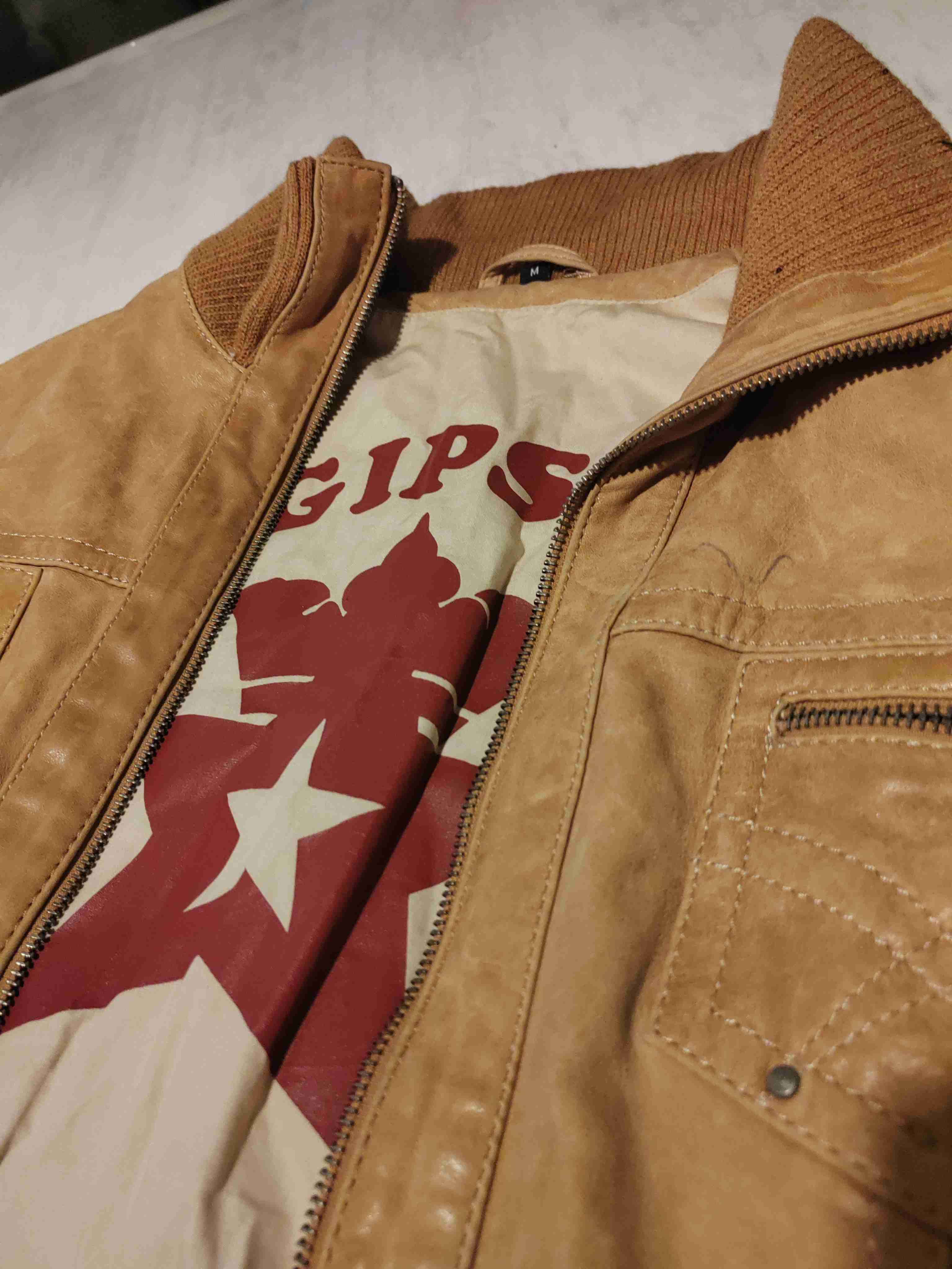 Chaqueta de cuero marrón - miniatura 2