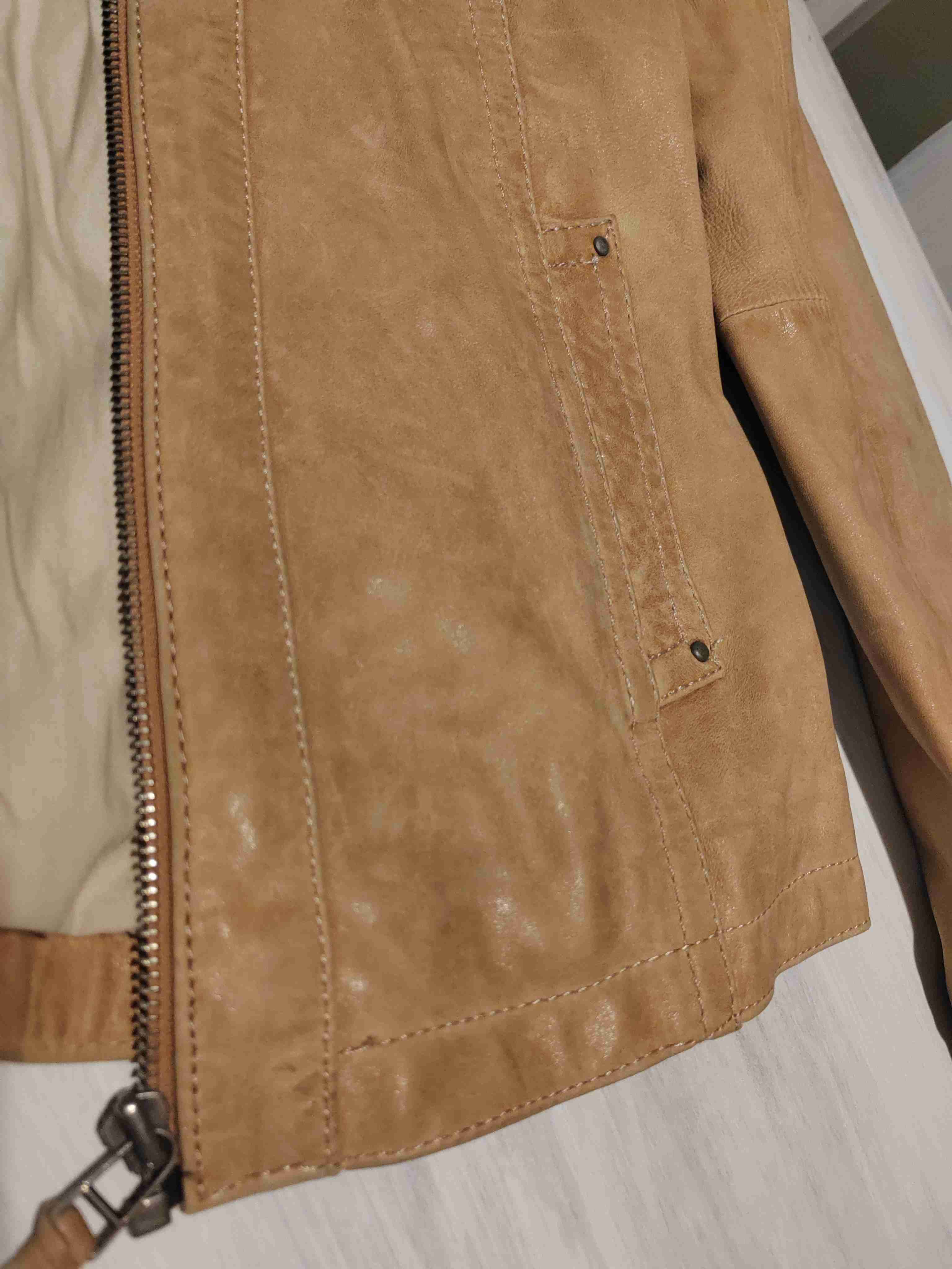 Chaqueta de cuero marrón - miniatura 5