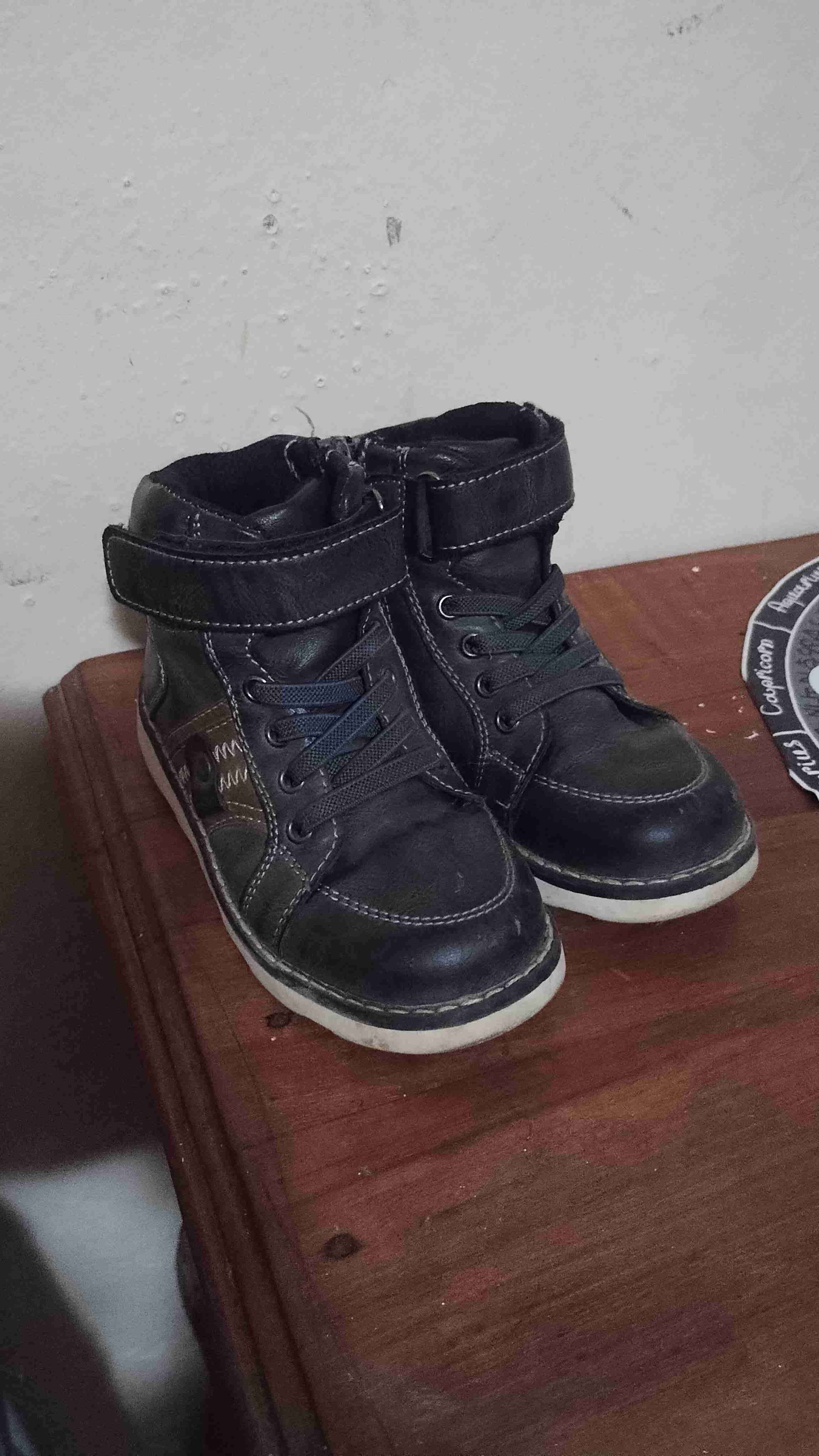 Bototos niño de cuero gris y negro 25 - 3