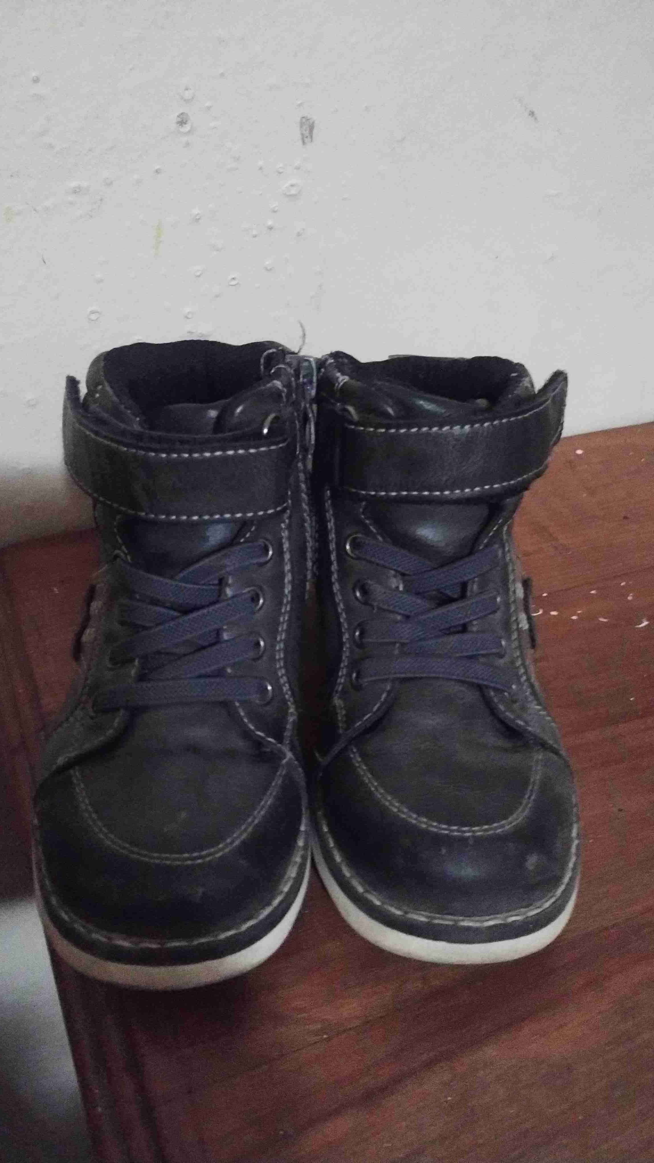 Bototos niño de cuero gris y negro 25 - 4