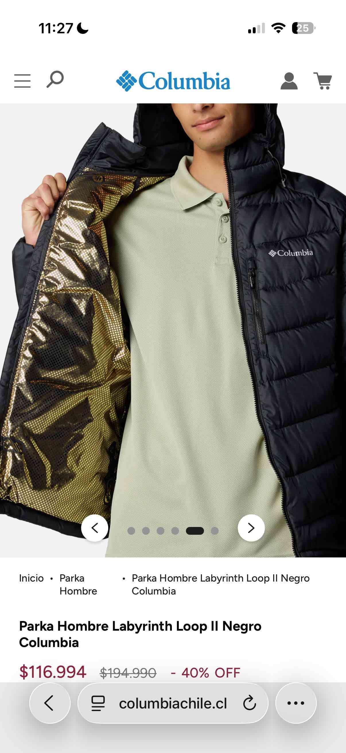 Chaqueta Columbia Negra - miniatura 3