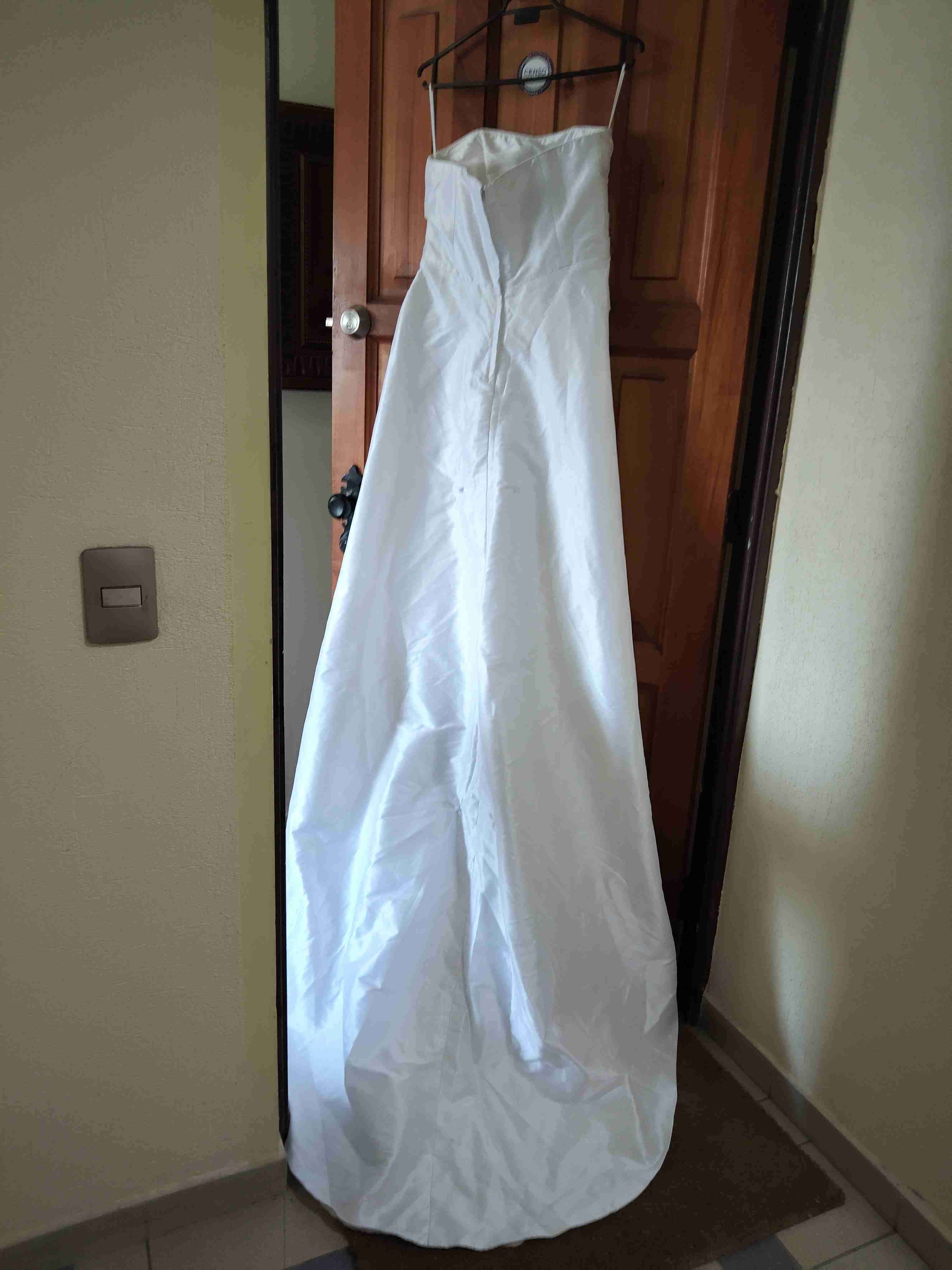 Vestido de novia blanco strapless - 3