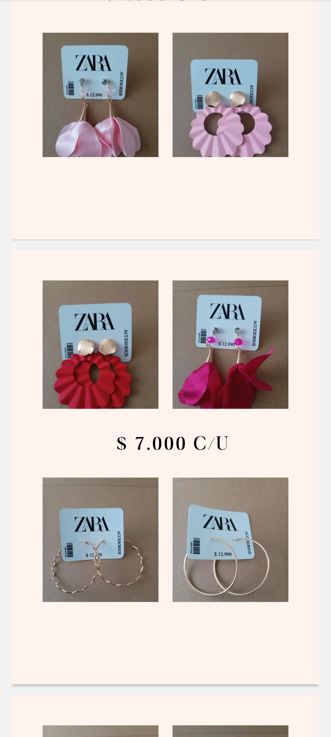 Aros colgantes Zara variados - miniatura 3