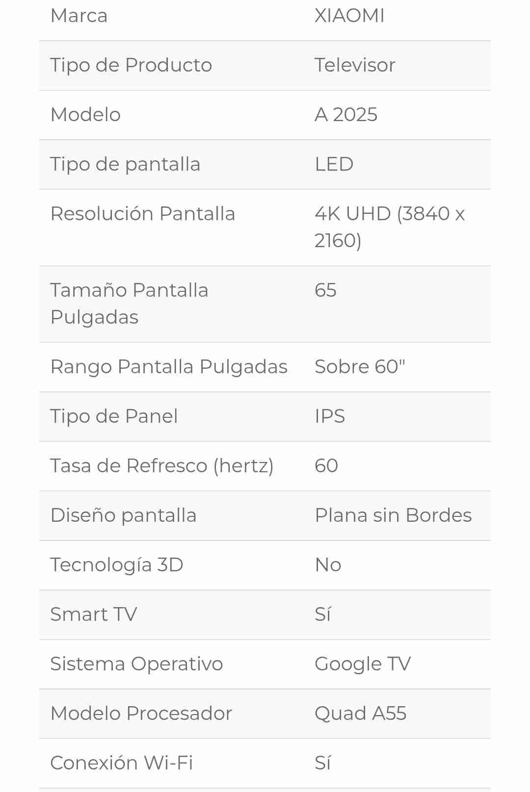 Televisor Xiaomi TV A 65 pulgadas - 4