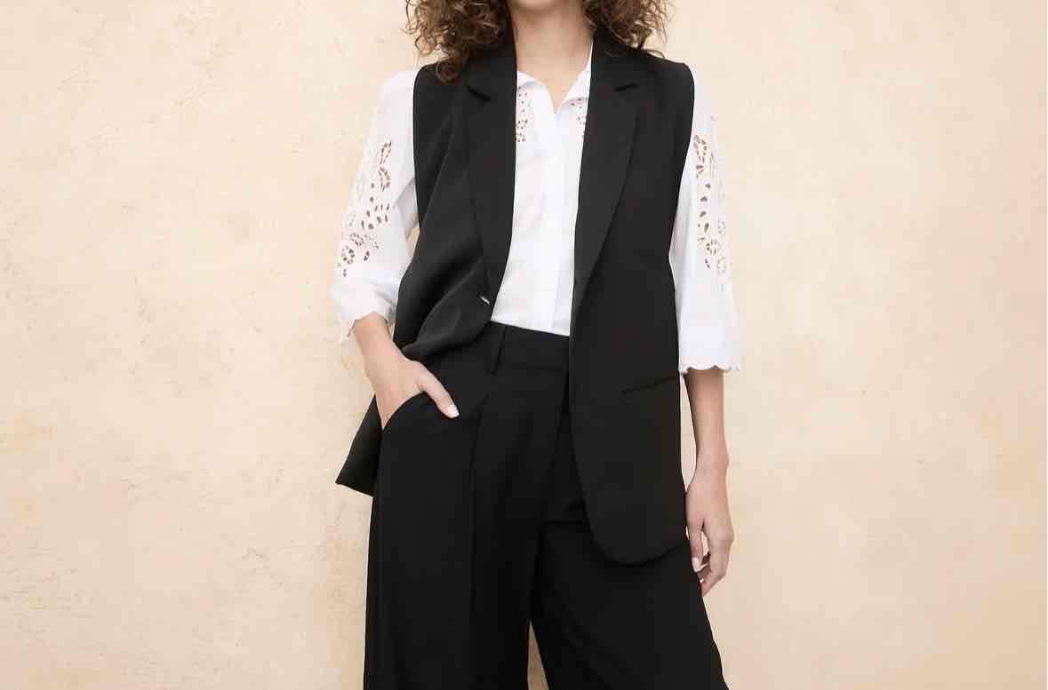 Blazer sin mangas negro - 3
