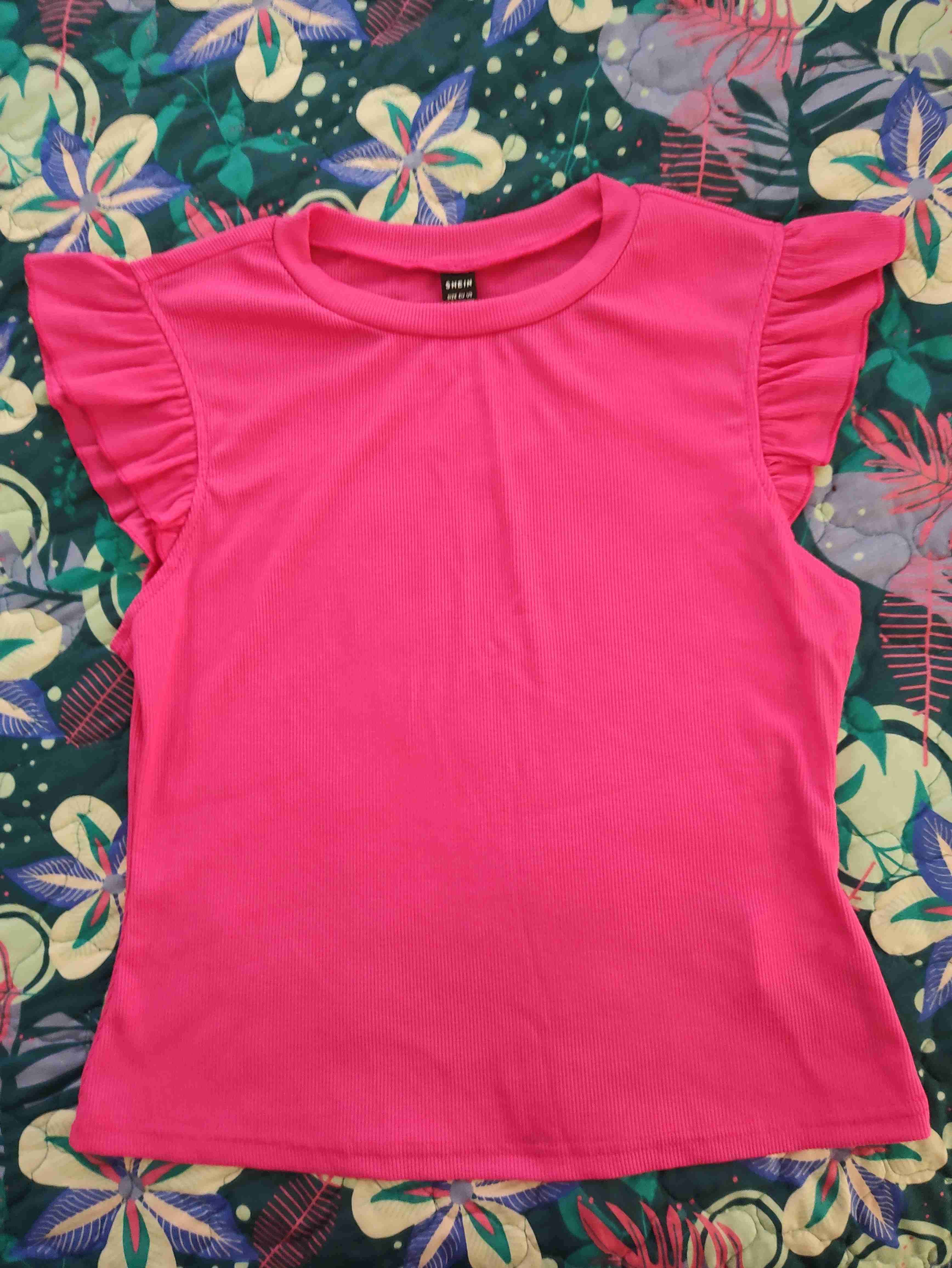 Polera roja y fucsia con vuelos - 2