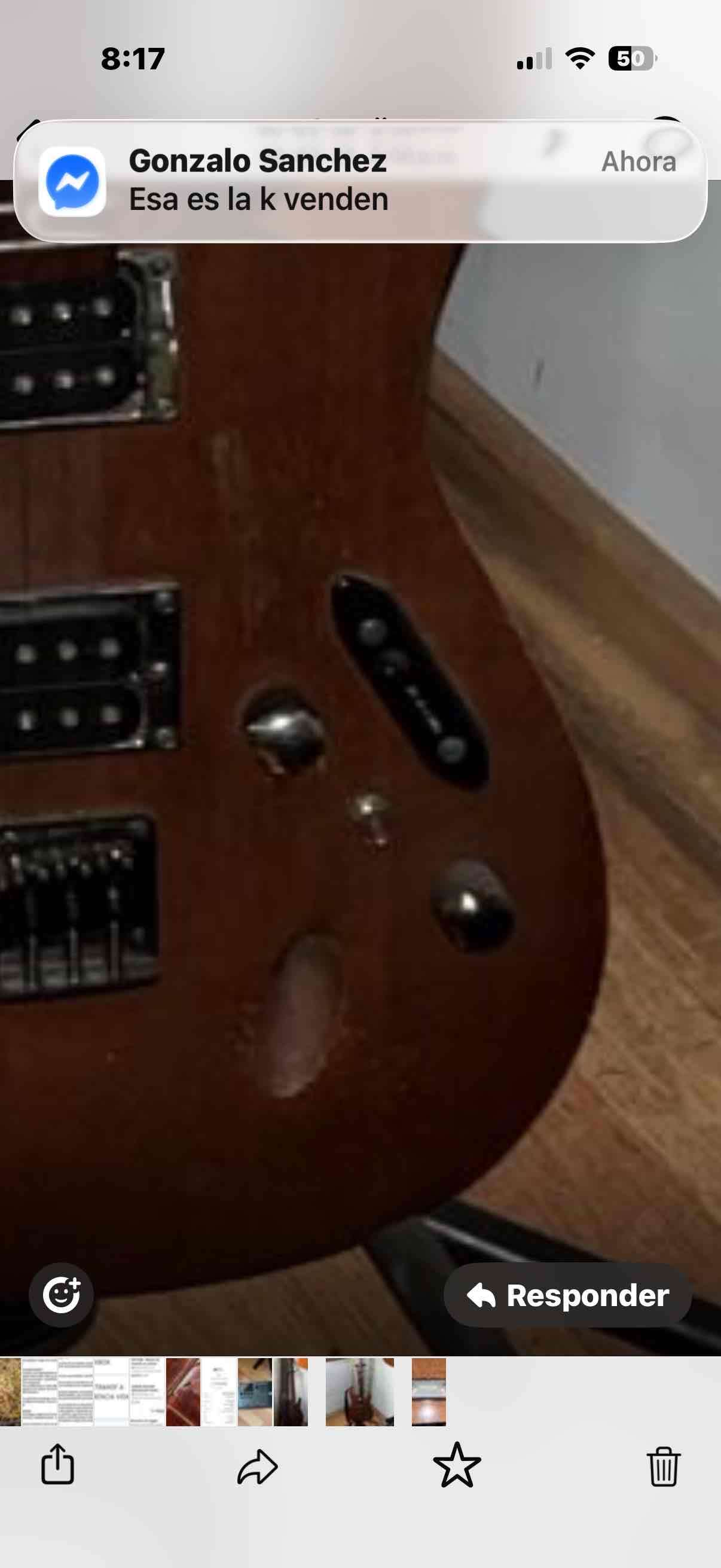 Guitarra eléctrica Ibanez café - miniatura 3