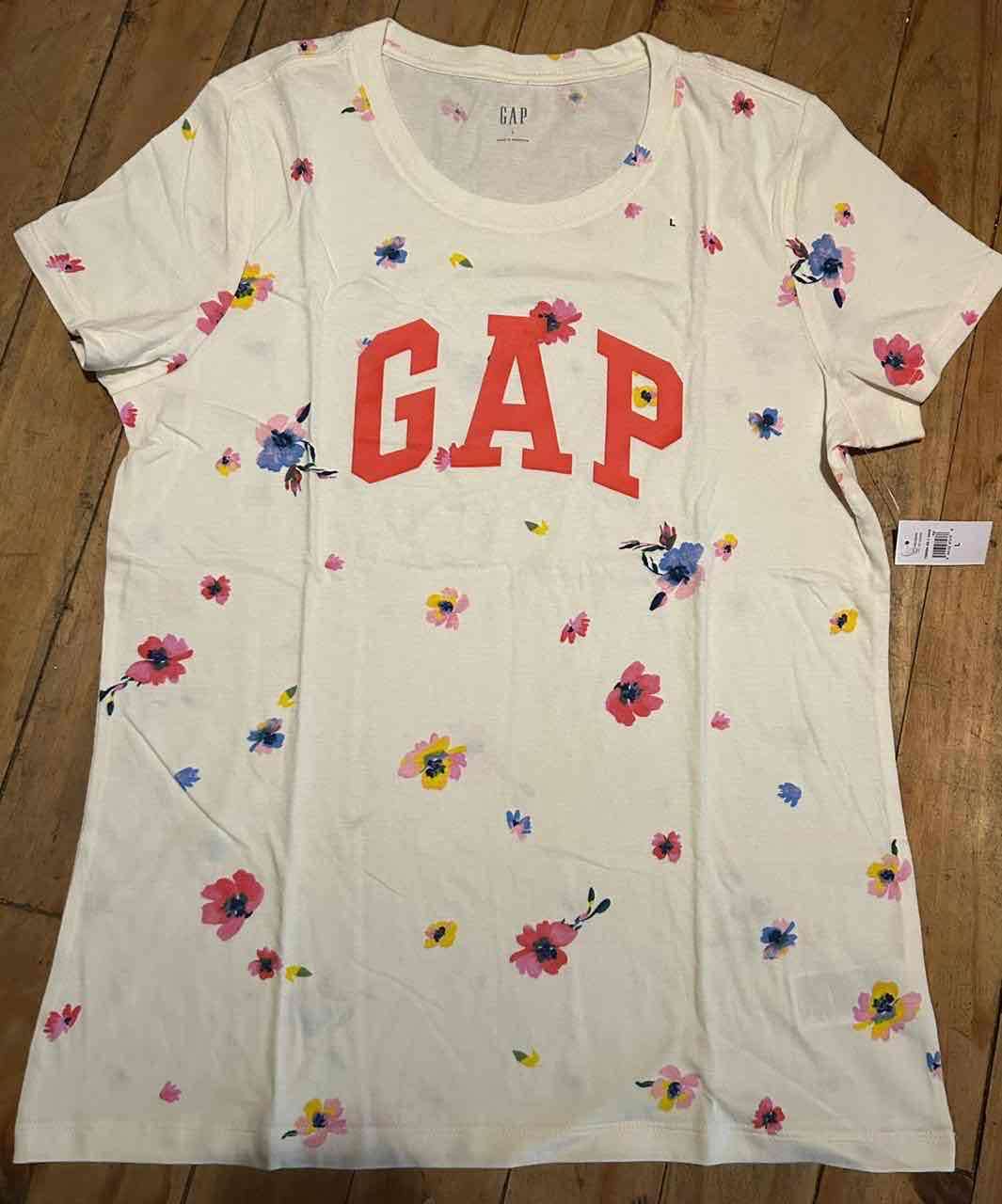 Polera blanca GAP con flores
