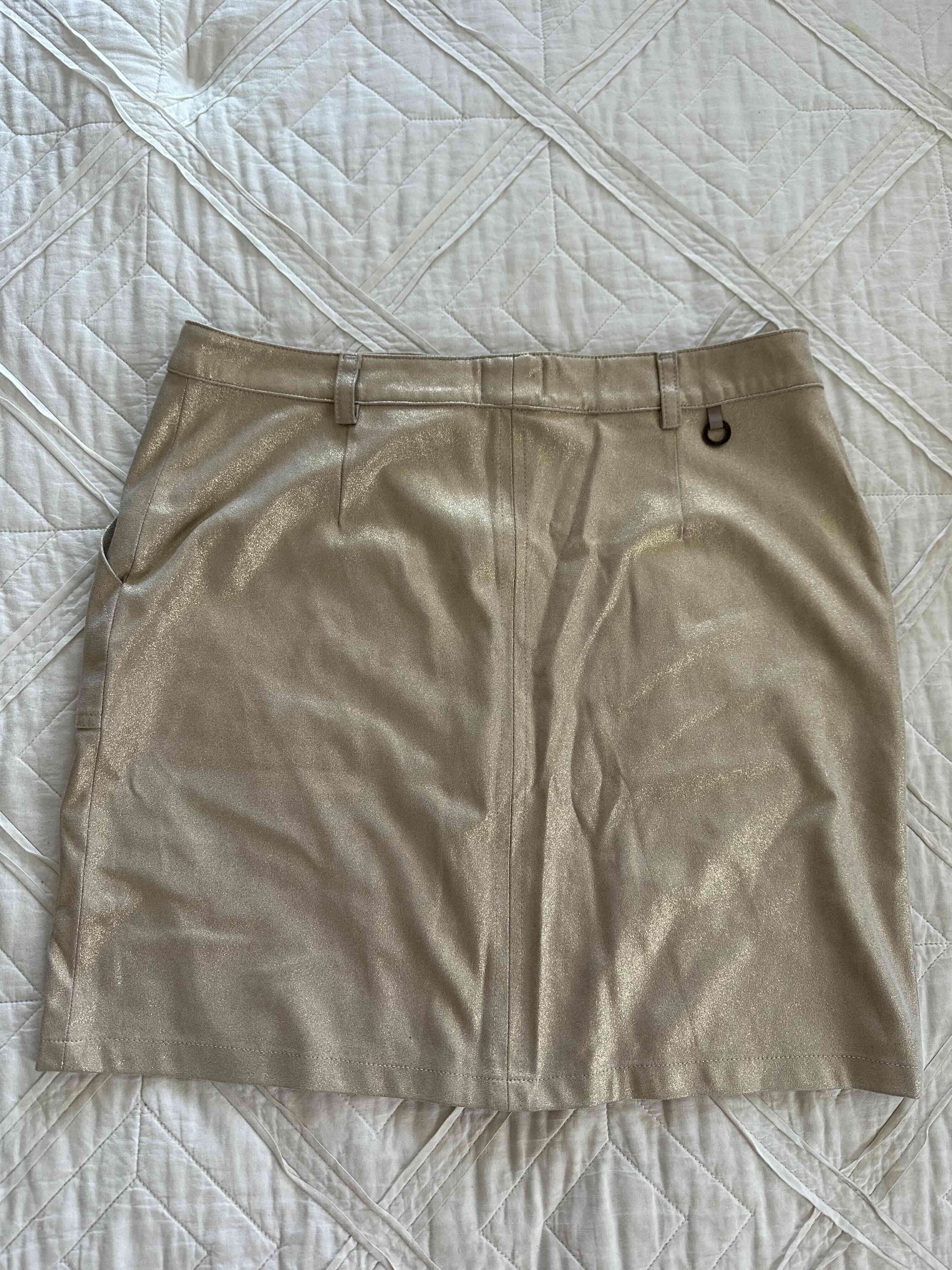 Mini falda dorada con cierre - 3