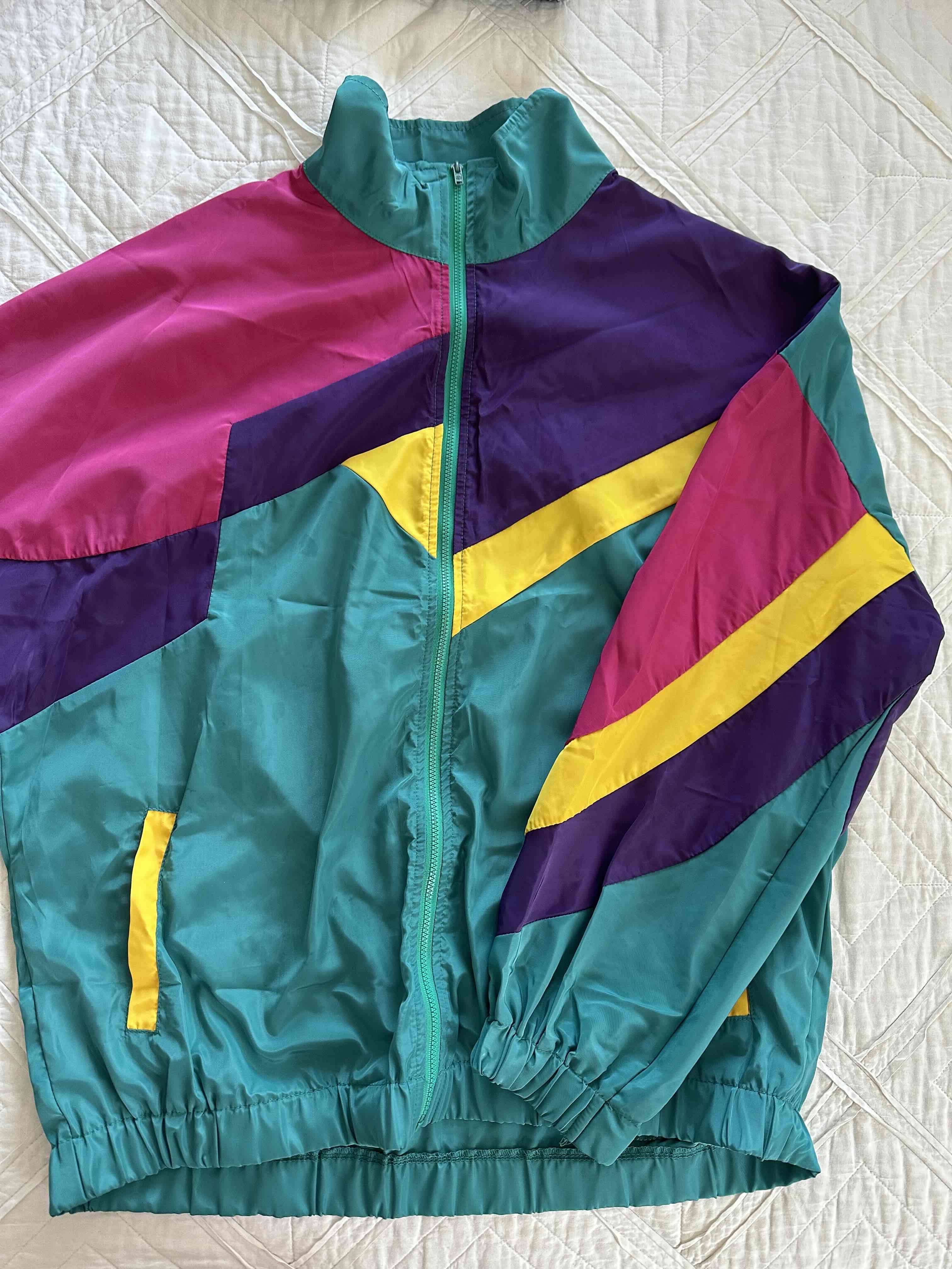 Chaqueta rompevientos retro multicolor - 1