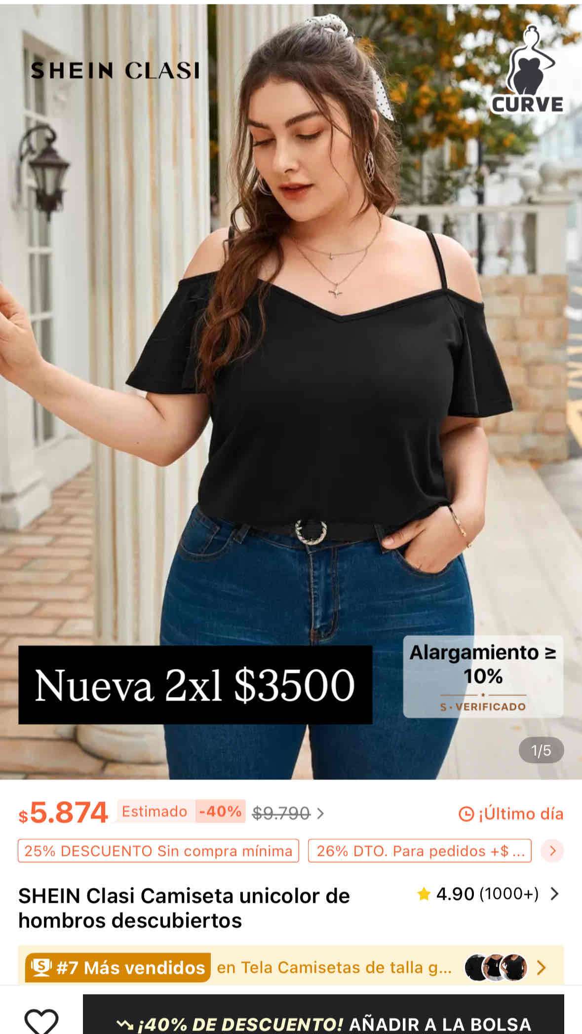 Camiseta negra hombros descubiertos