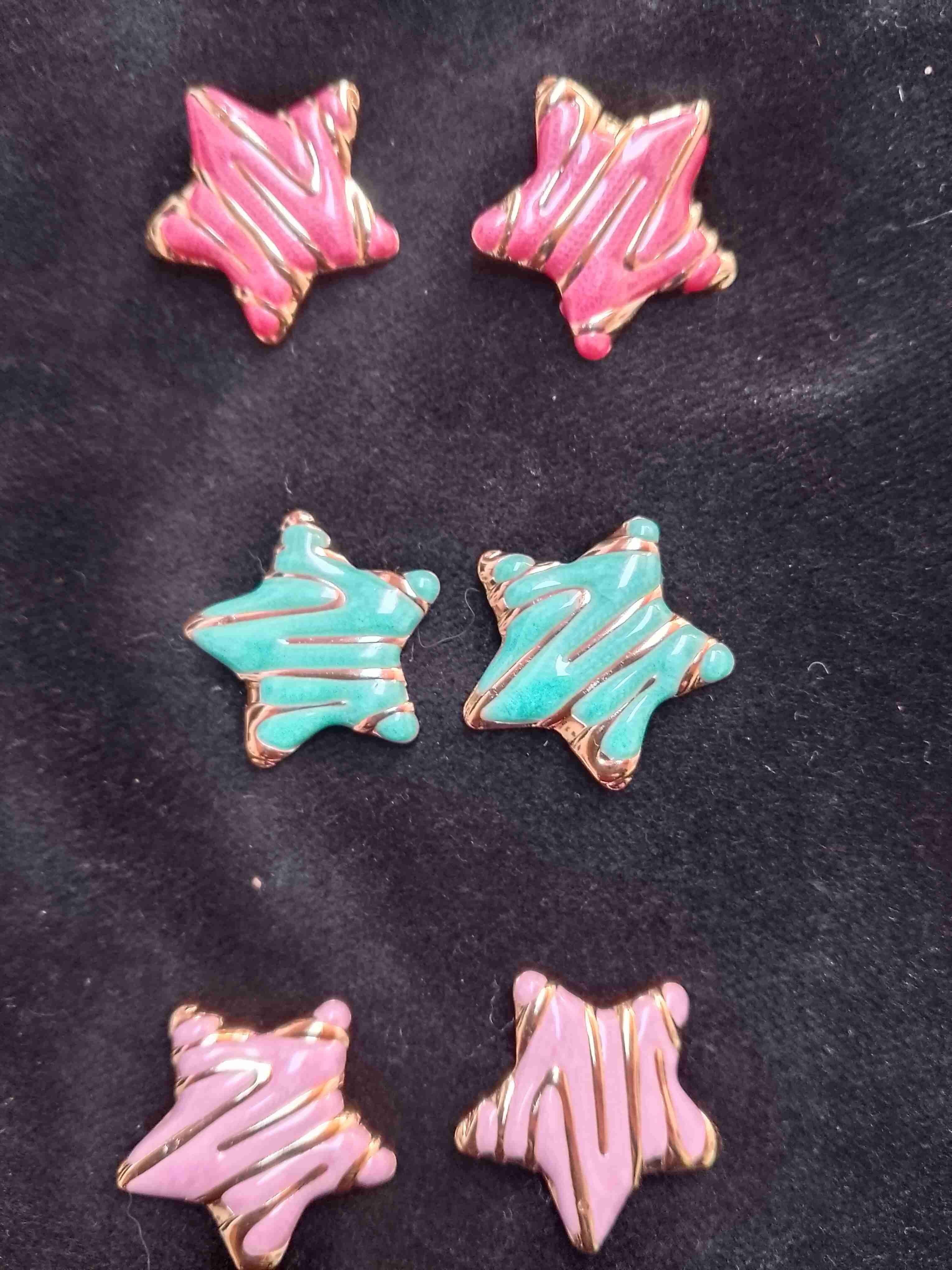 Set de aros coloridos Fantasía fina y acero - miniatura 6