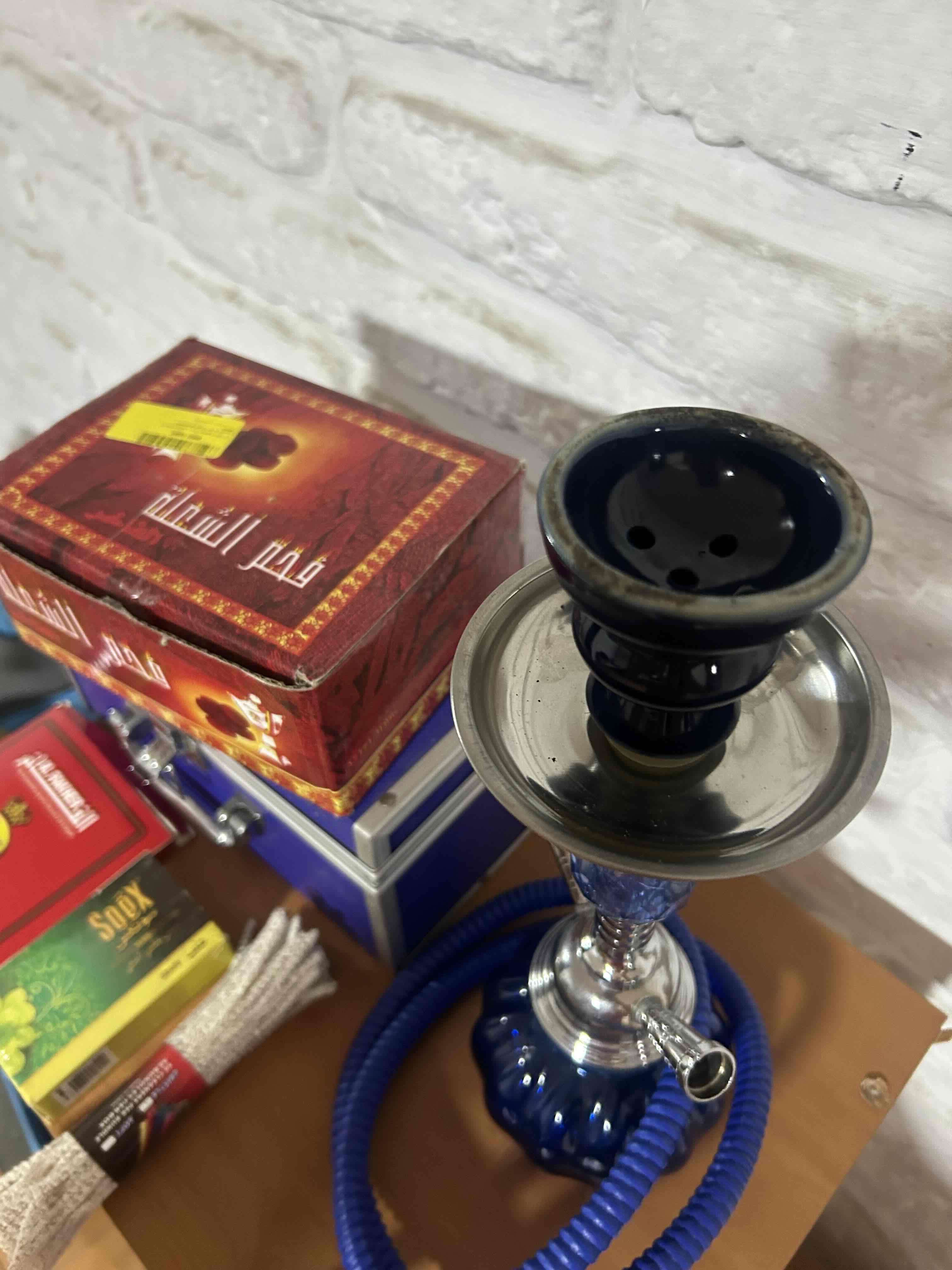 Pipa de agua azul compacta / Hooka / Narguile - miniatura 2