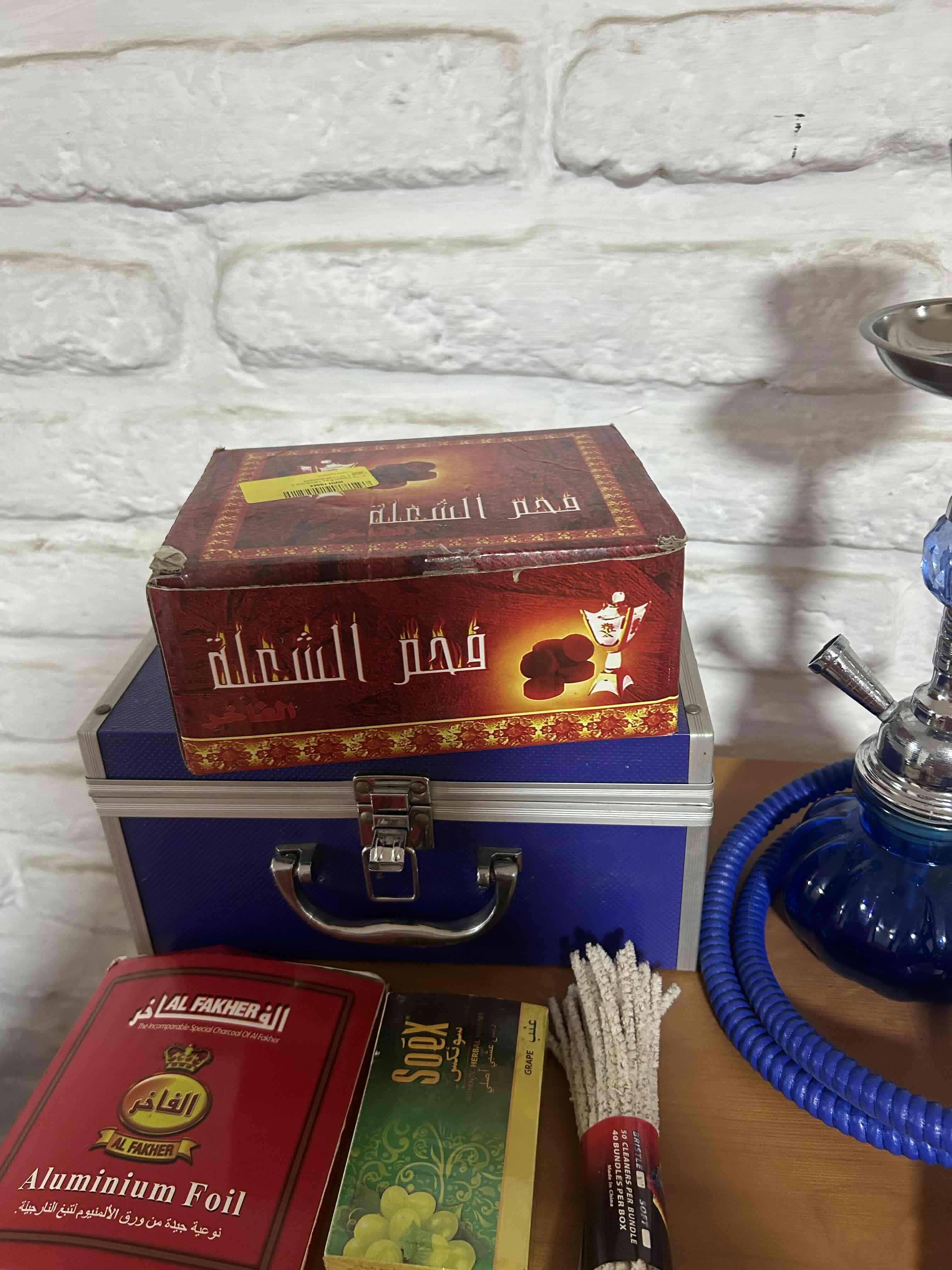 Pipa de agua azul compacta / Hooka / Narguile - miniatura 3