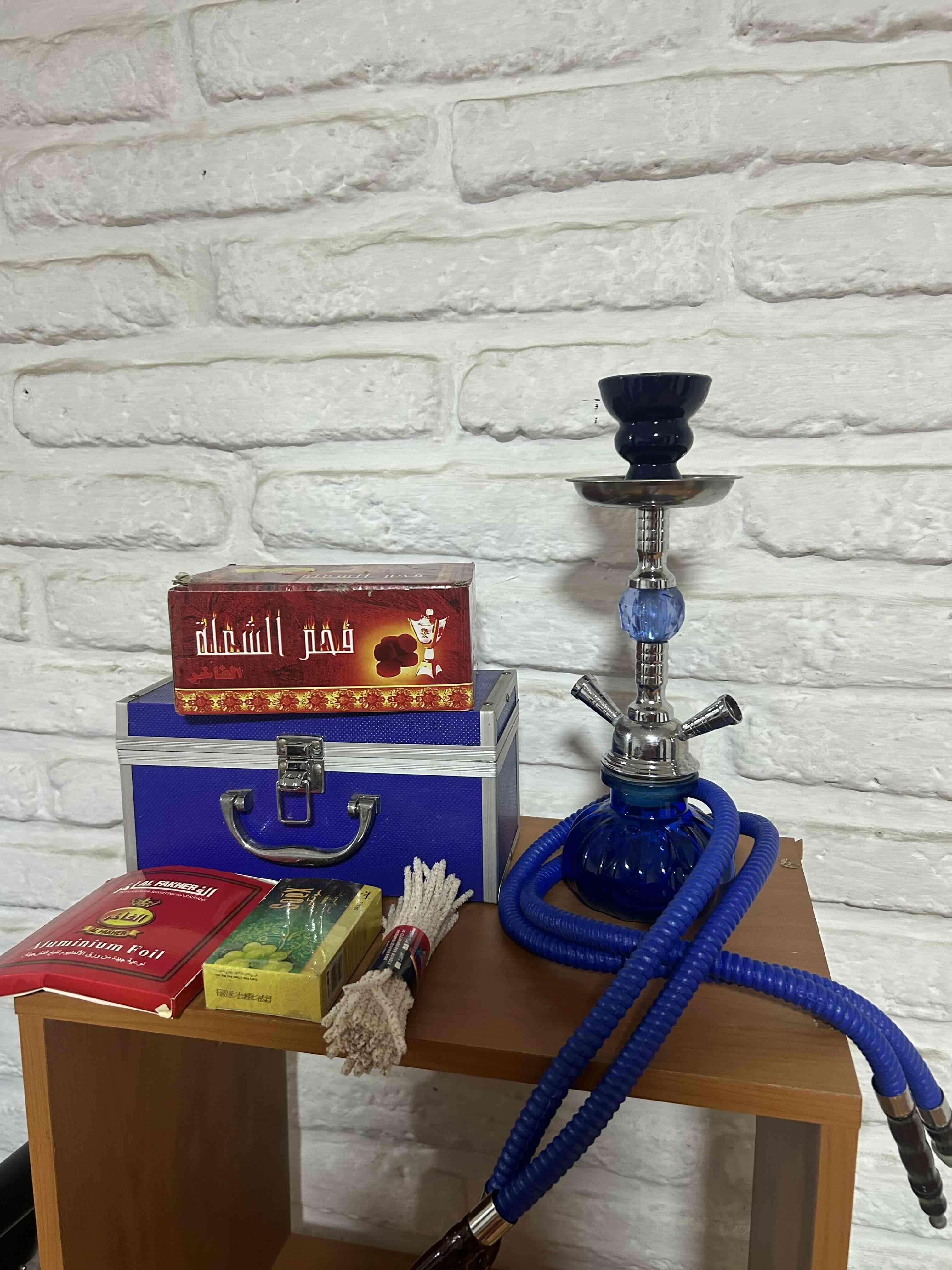 Pipa de agua azul compacta / Hooka / Narguile - miniatura 4