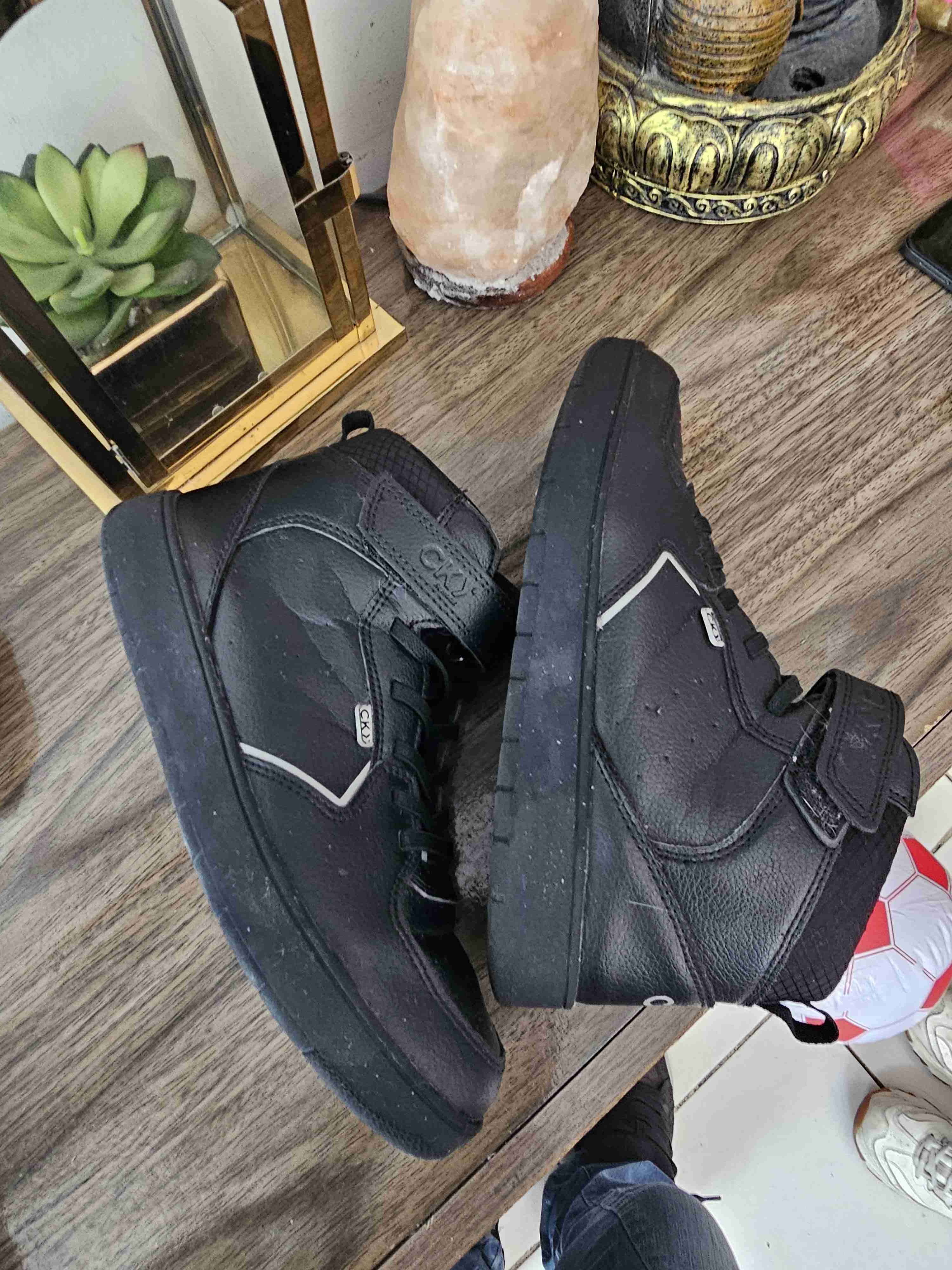 Zapatillas escolares negras unisex, con velcro - miniatura 3