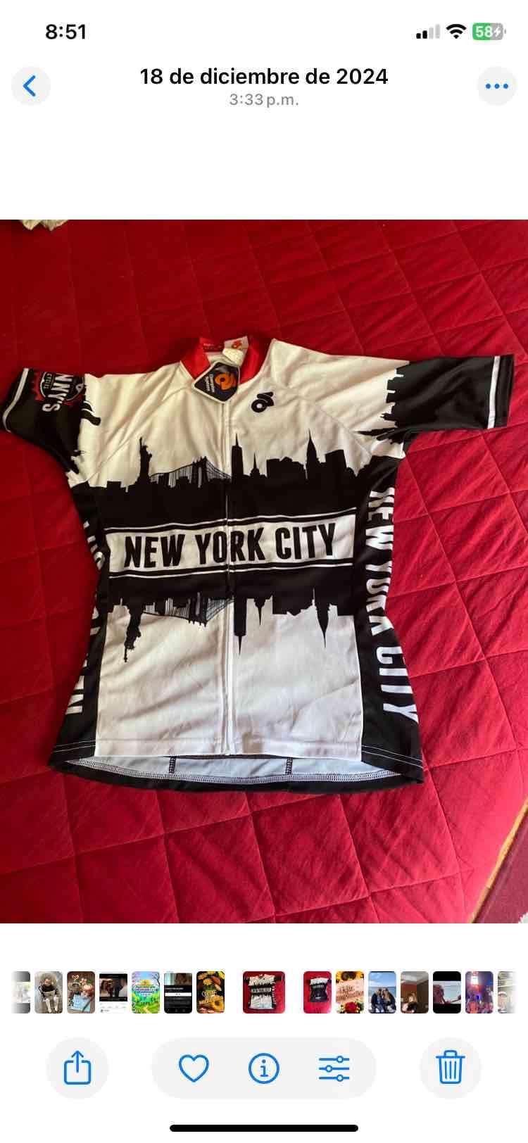 Polera de ciclismo New York City talla L - miniatura 2
