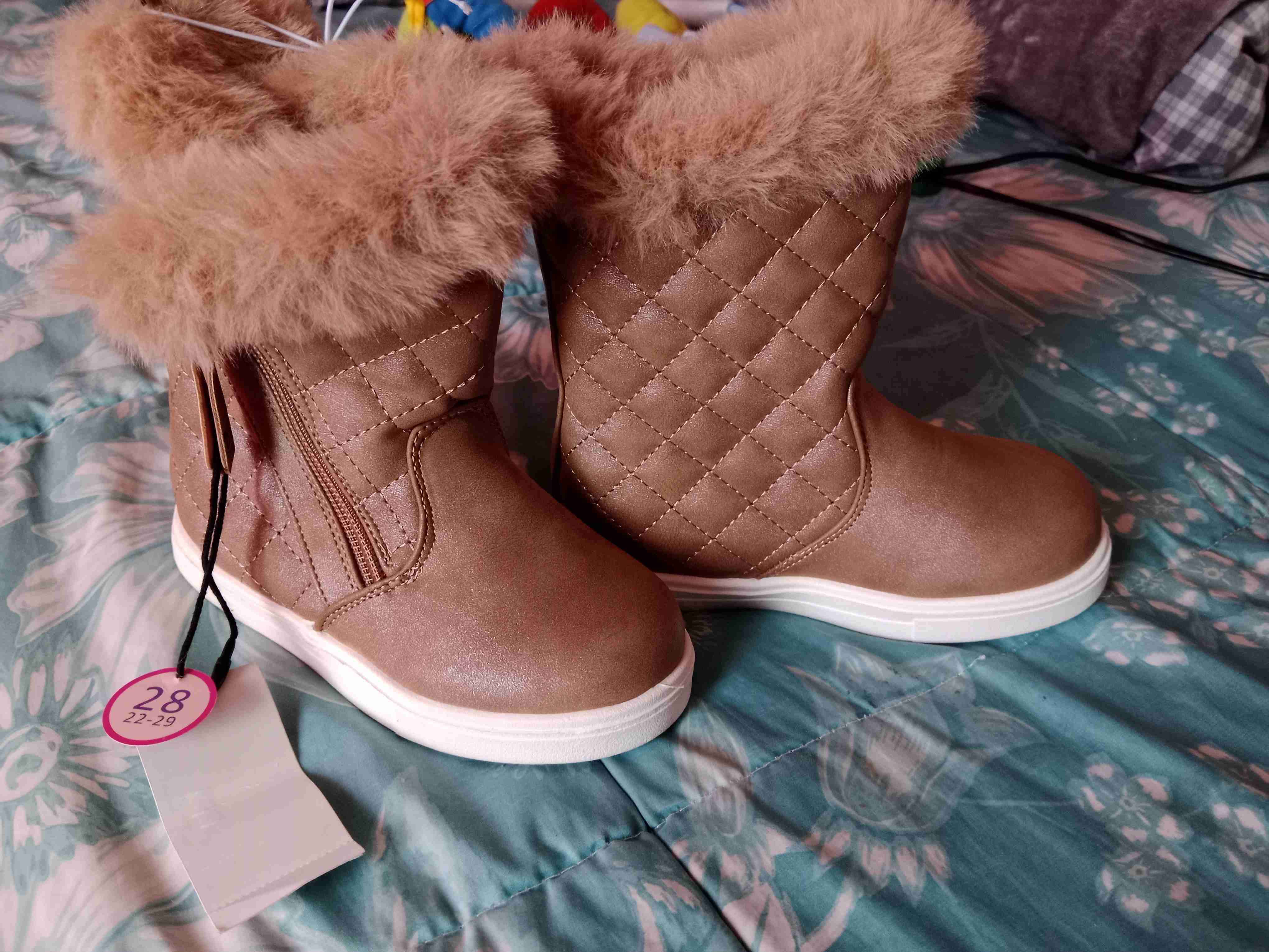 Botas infantiles beige con forro - miniatura 3