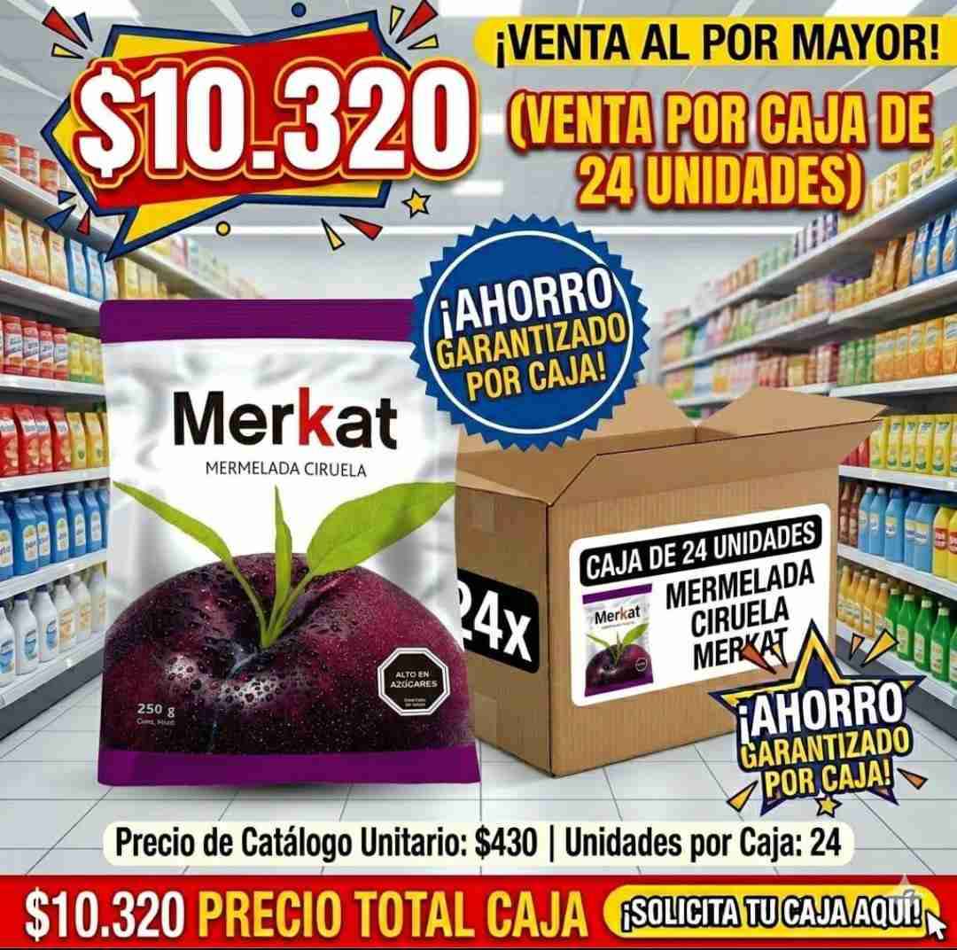 Caja mermelada ciruela Merkat 250g x mayor
