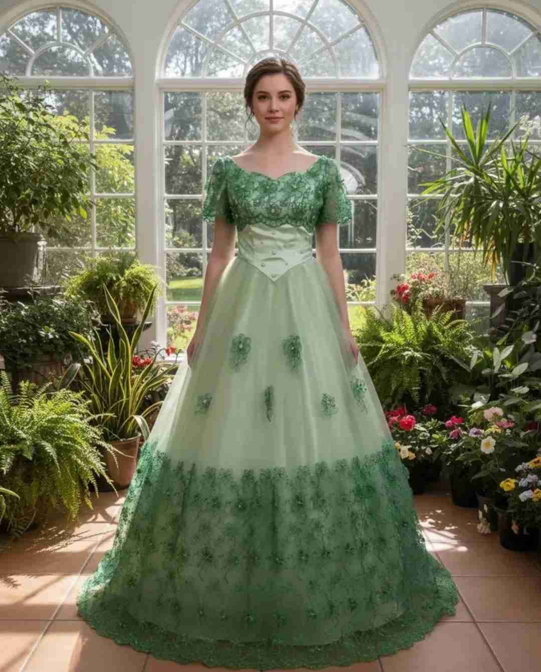 Vestido de fiesta verde