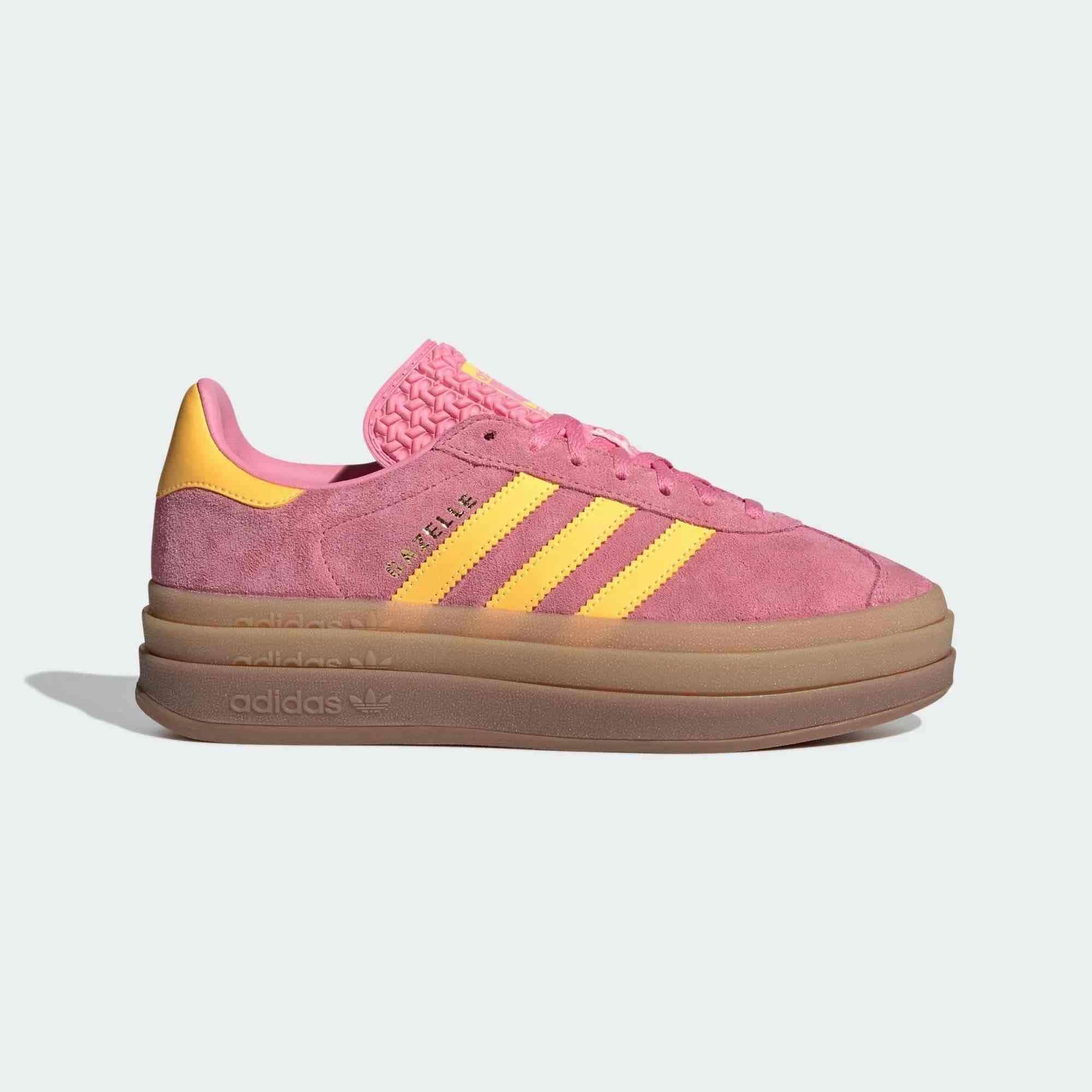Zapatillas adidas gazelle bold rosas y amarillas - miniatura 2