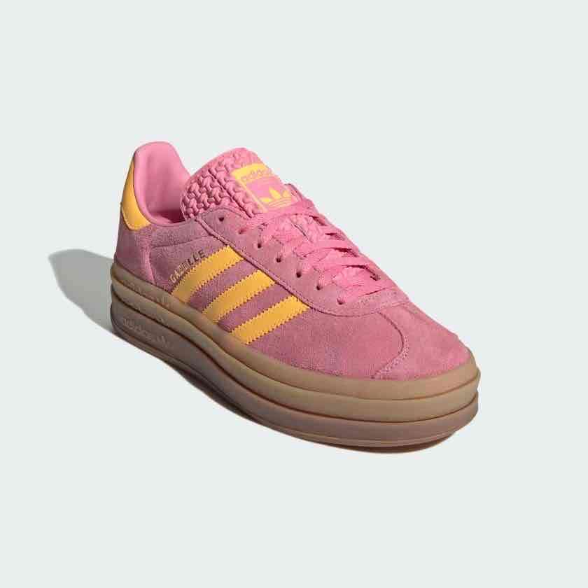 Zapatillas adidas gazelle bold rosas y amarillas - miniatura 3