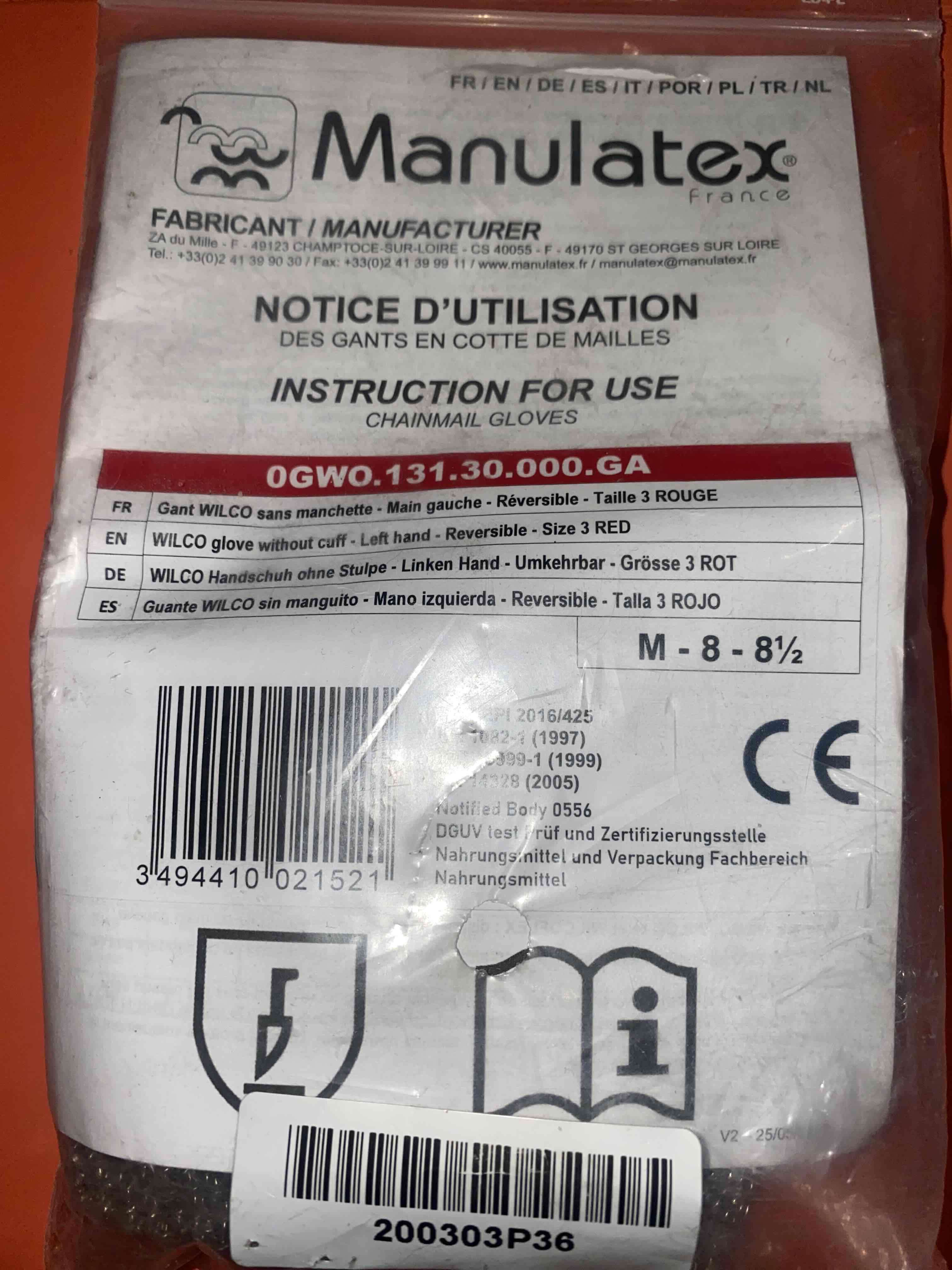 Guante de malla de acero Manualtex - miniatura 2