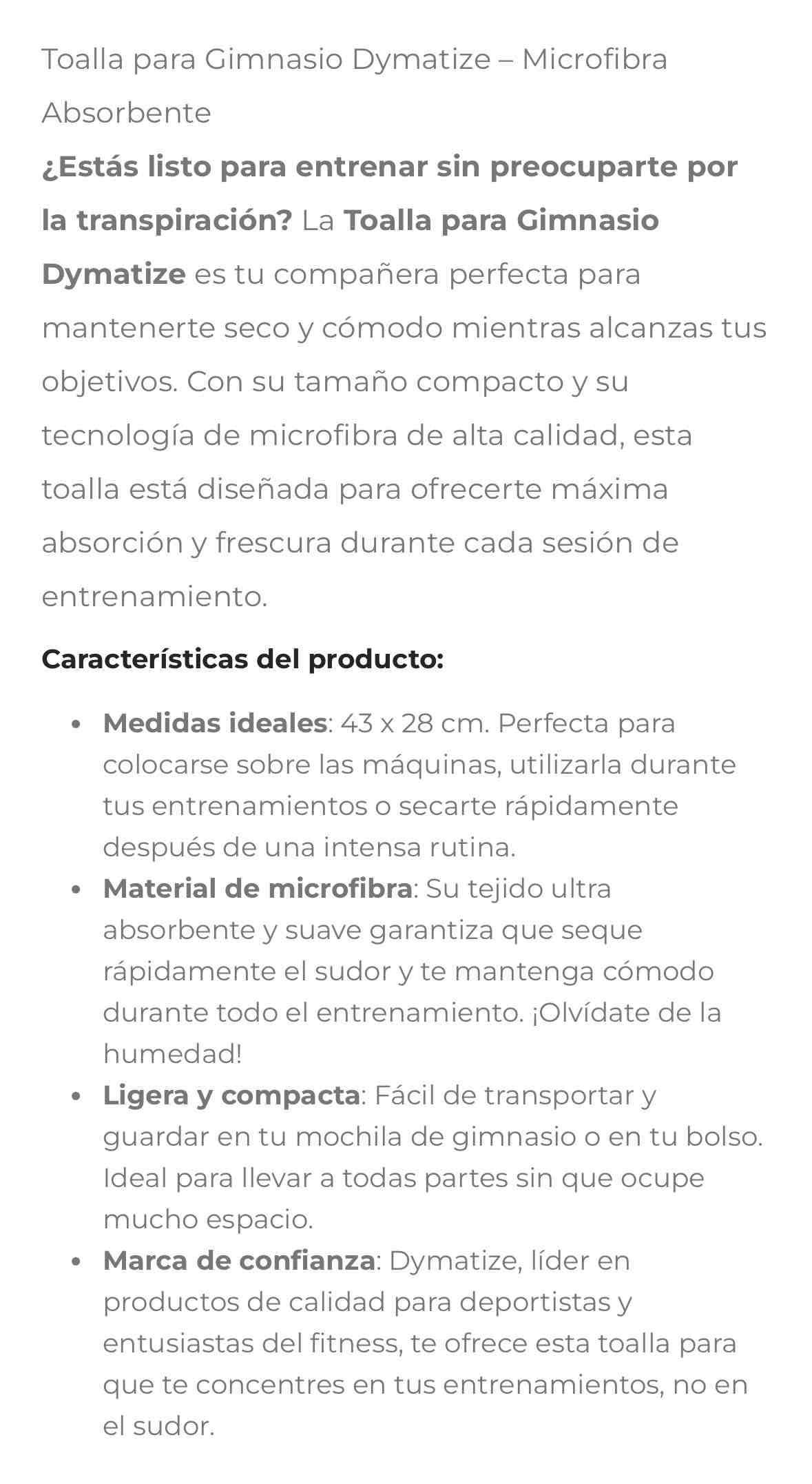 Toalla deportiva Dymatize microfibra - miniatura 2