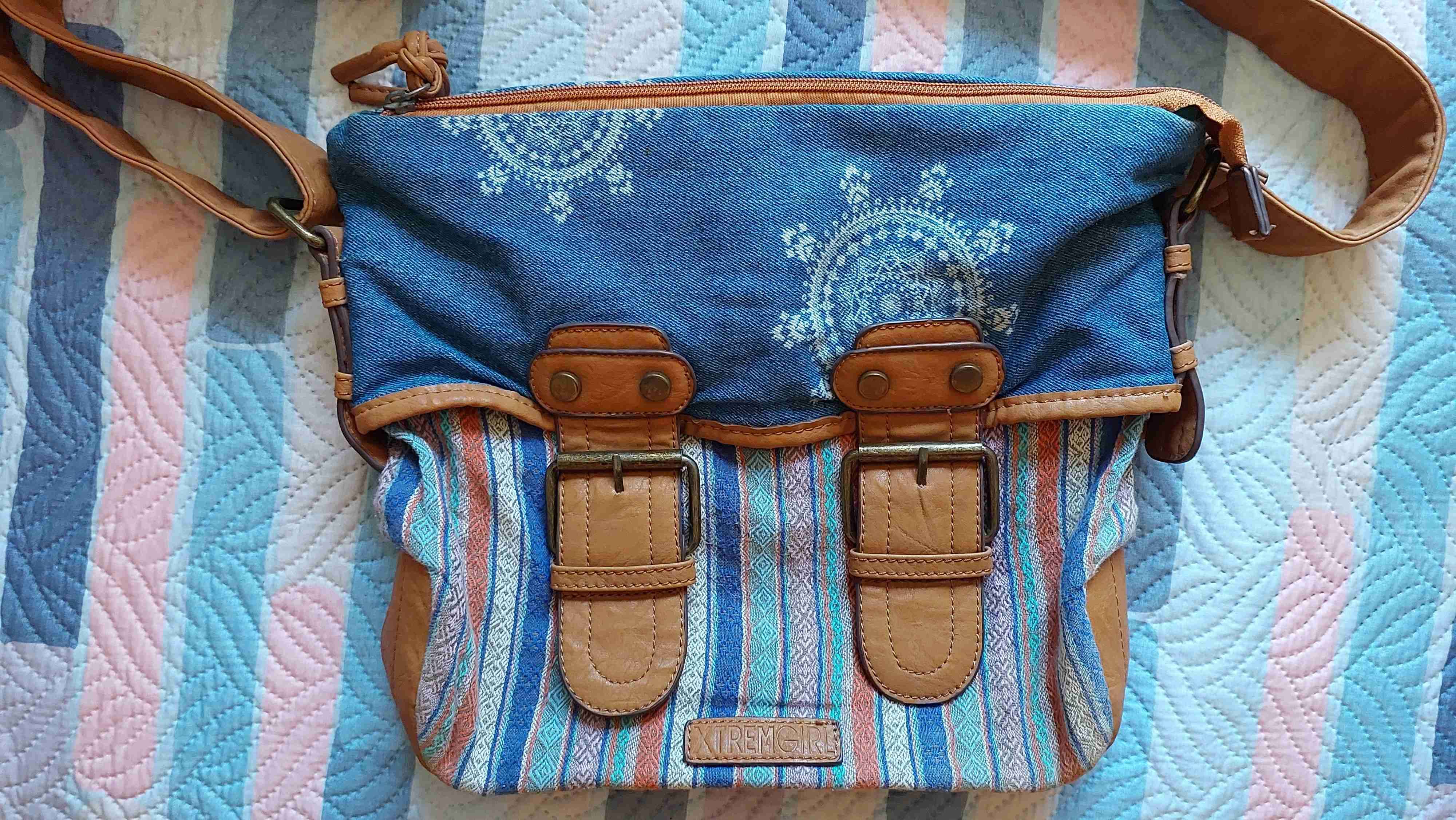 Bolso bandolera denim y cuero - miniatura 4