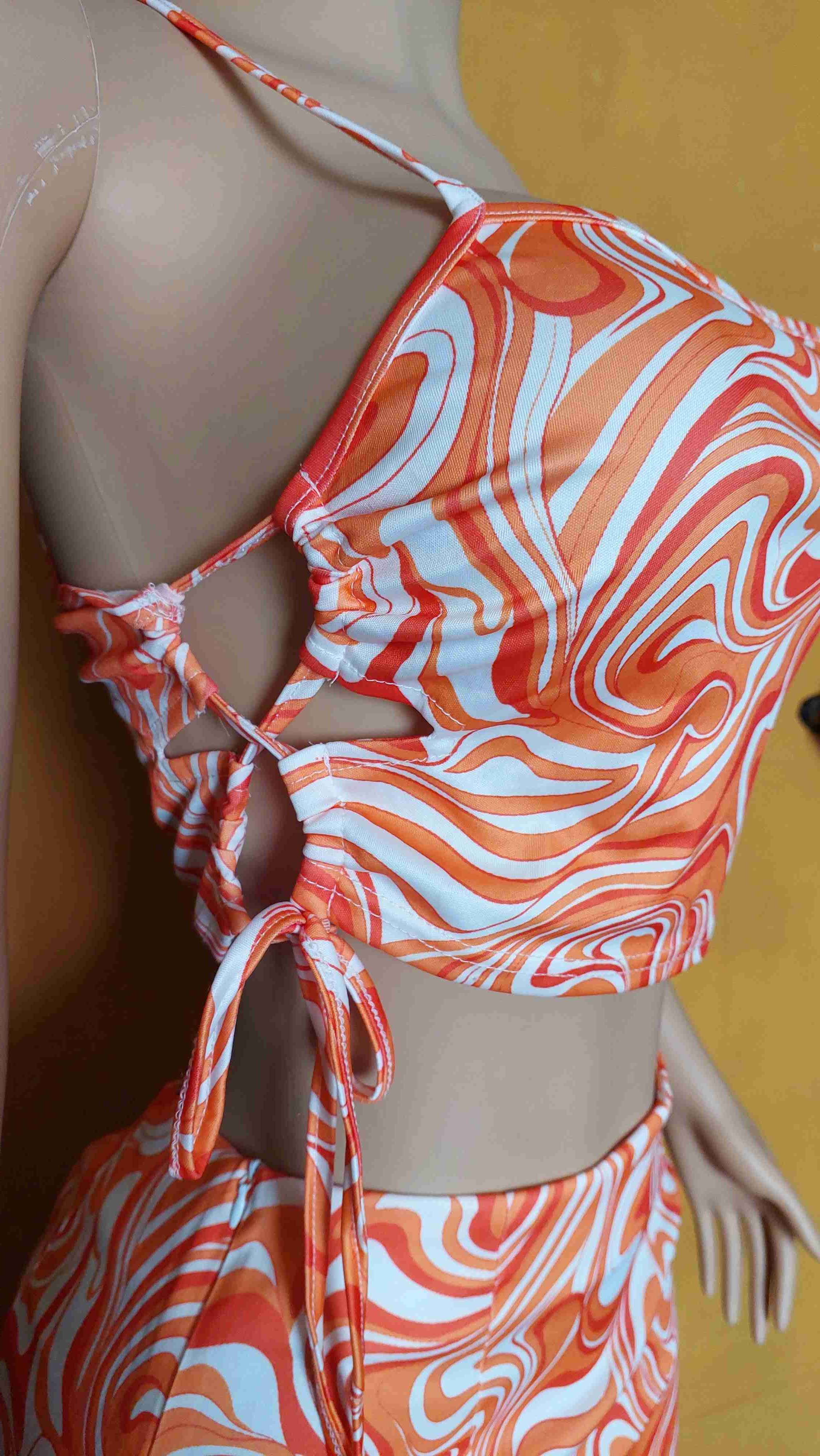 Conjunto Shein estampado naranja L - miniatura 6