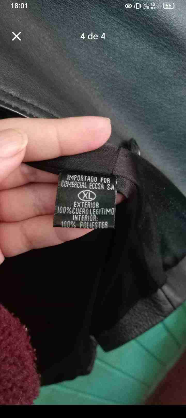 Chaqueta de cuero negra elegante - miniatura 2