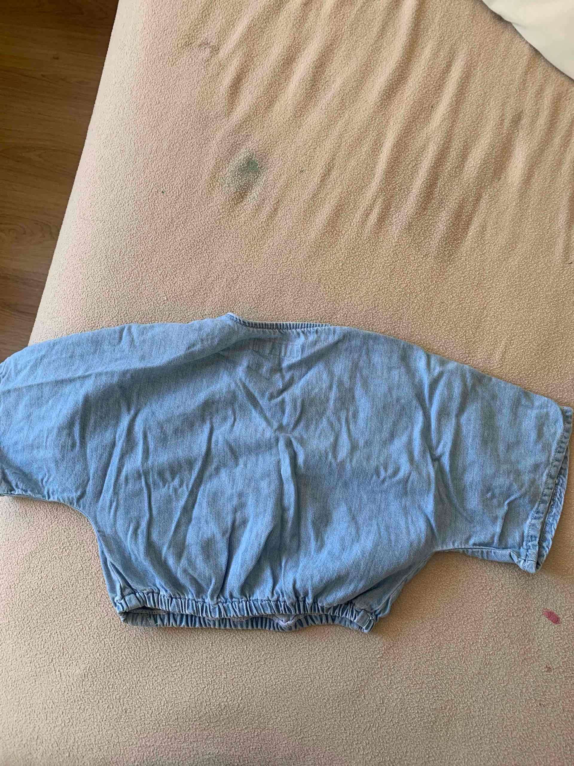 Top cruzado de mezclilla azul Zara talla 8-9 - 2