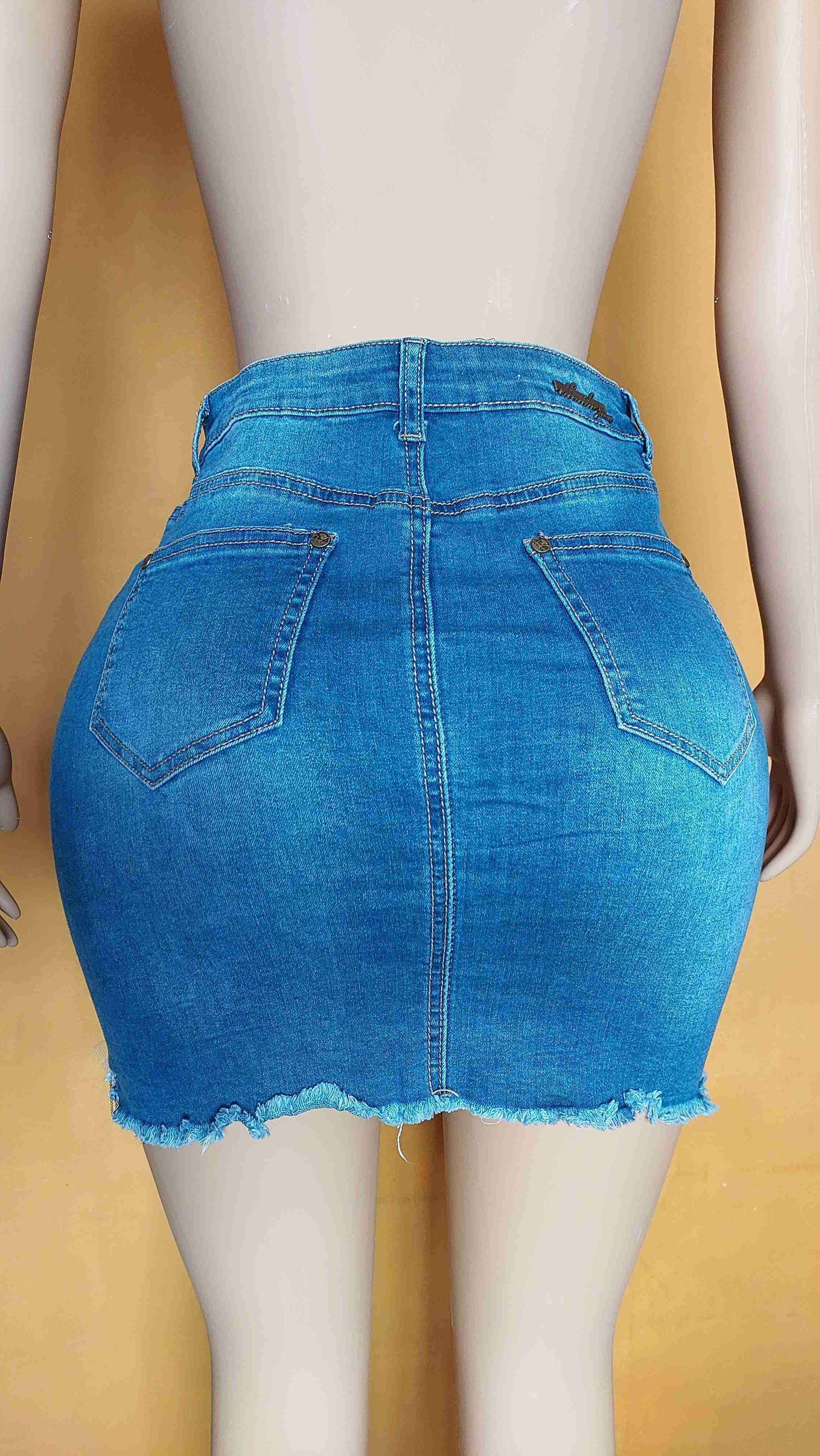 Falda de jeans con tachas 42 - miniatura 4