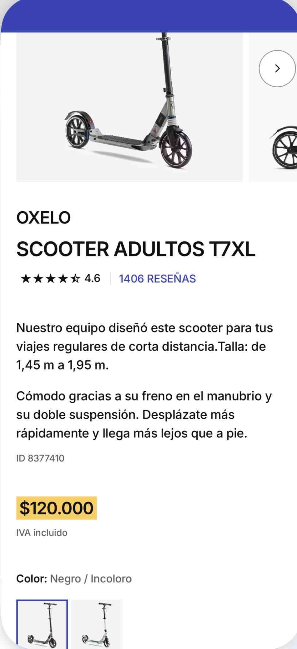 Scooter plegable OXELO adulto - miniatura 2