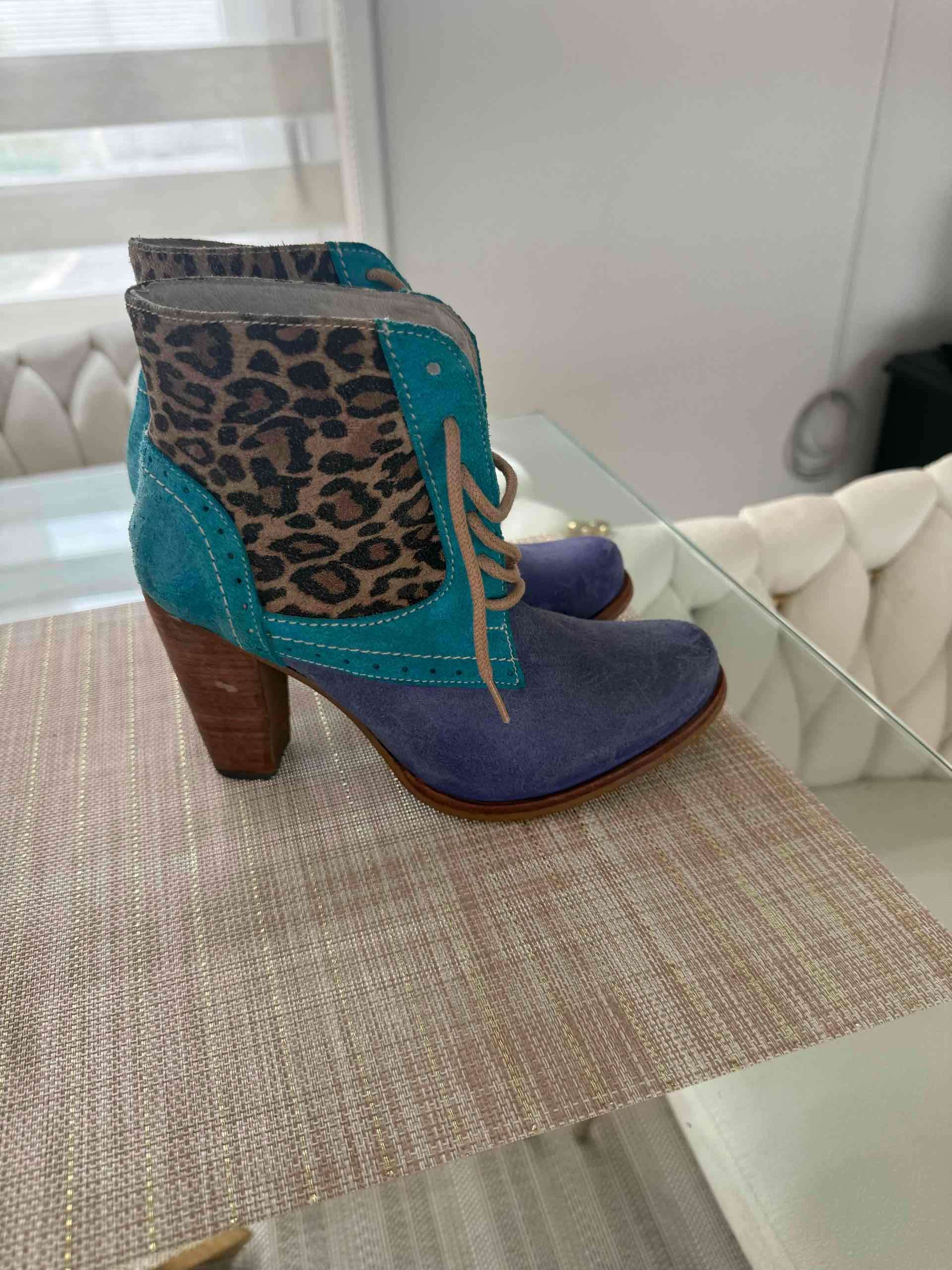 Botines mujer azul y turquesa Exótica - miniatura 2
